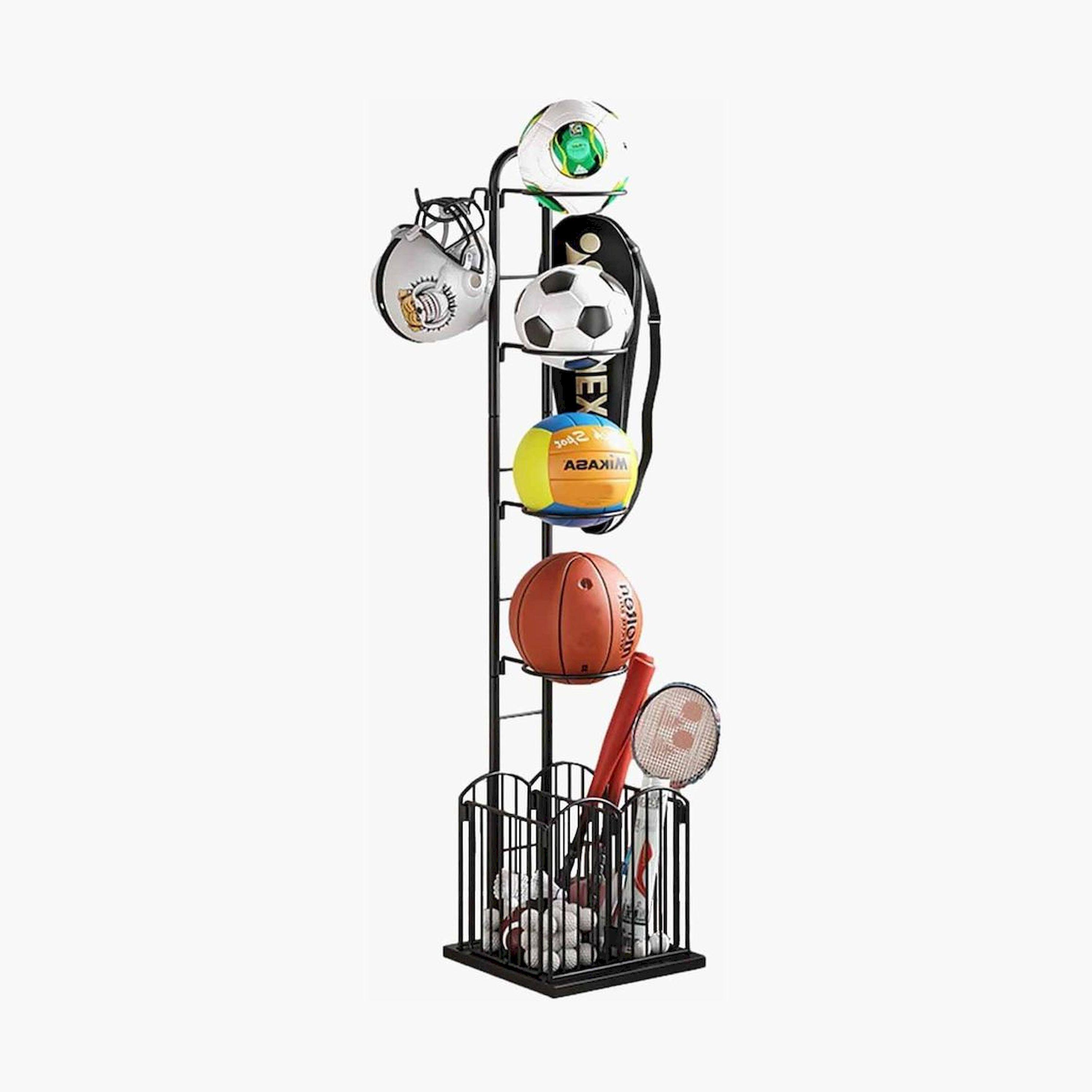 X MAXSTRENGTH - 4-Tier Sports Equipment Storage Rack-sports-gear-gym-image-1