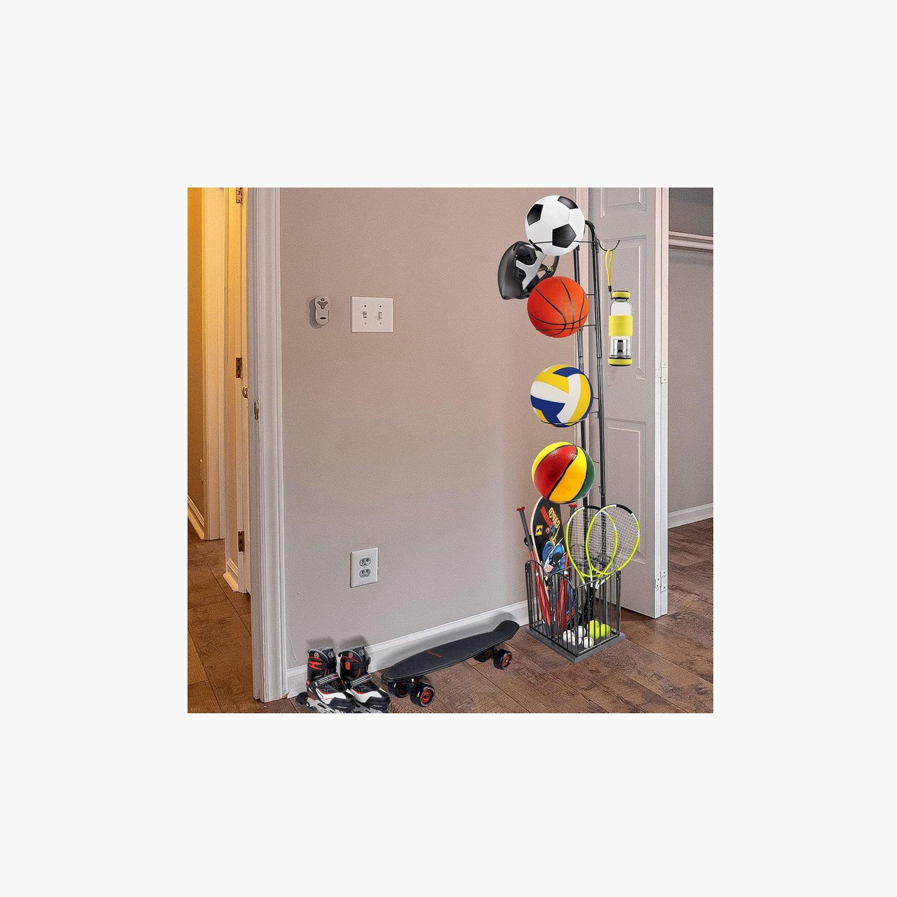 X MAXSTRENGTH - 4-Tier Sports Equipment Storage Rack-sports-gear-gym-image-4
