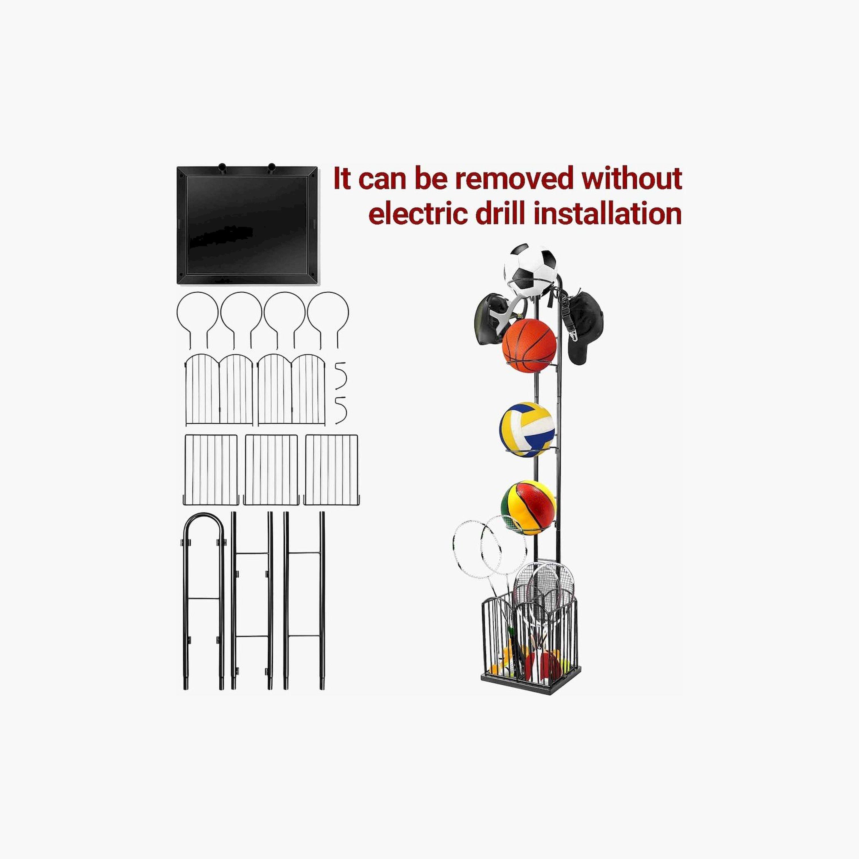 X MAXSTRENGTH - 4-Tier Sports Equipment Storage Rack-sports-gear-gym-image-6