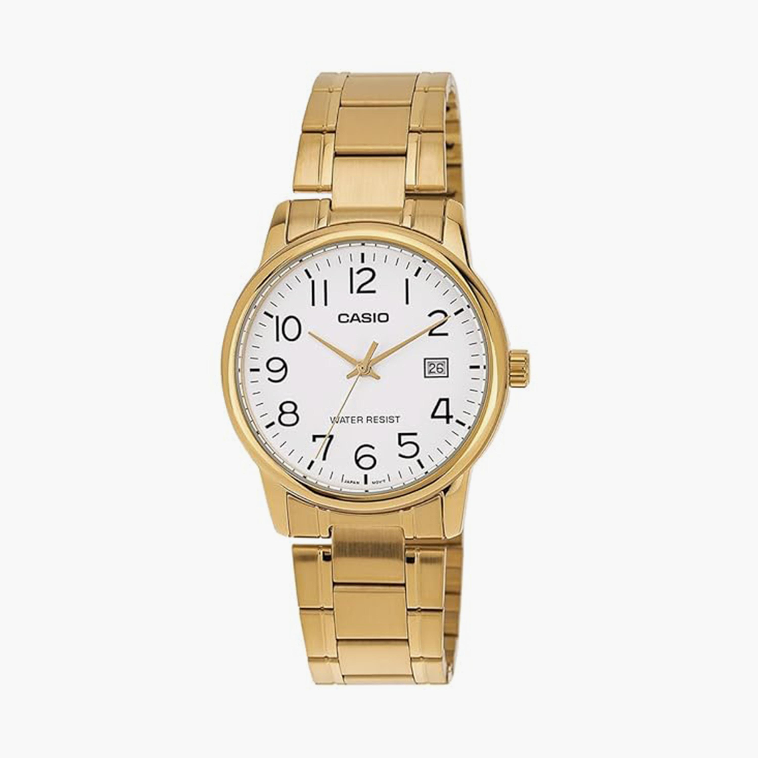 Casio Men's 45MM Gold Analog Stainless Steel Strap Watch | MTP-V002G-7B2UDF-men-watchesandjewellery-watches-image-1
