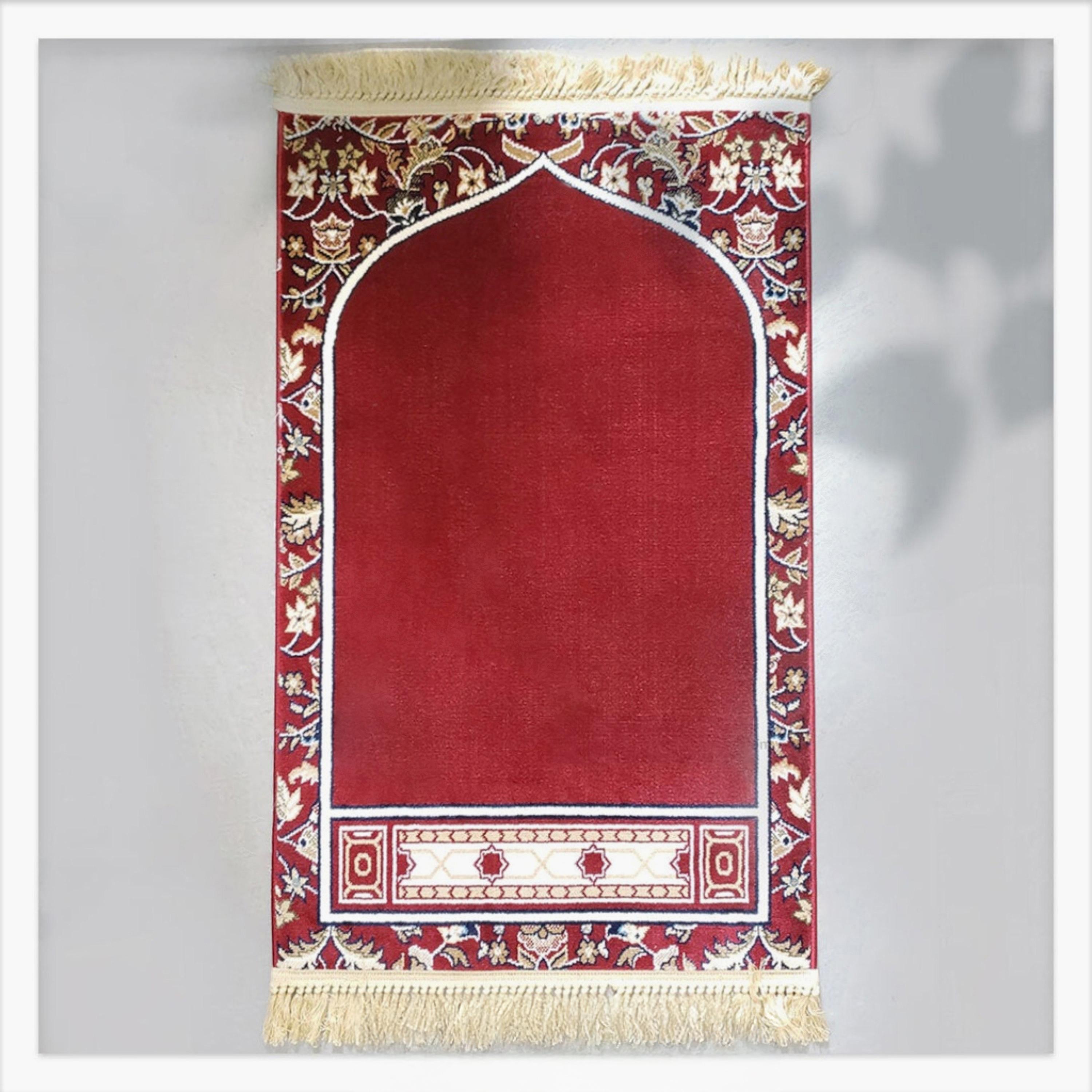 Printed Prayer Mat with Tassels - 110x70 cm-household-rugsandcarpets-prayermats-image-1
