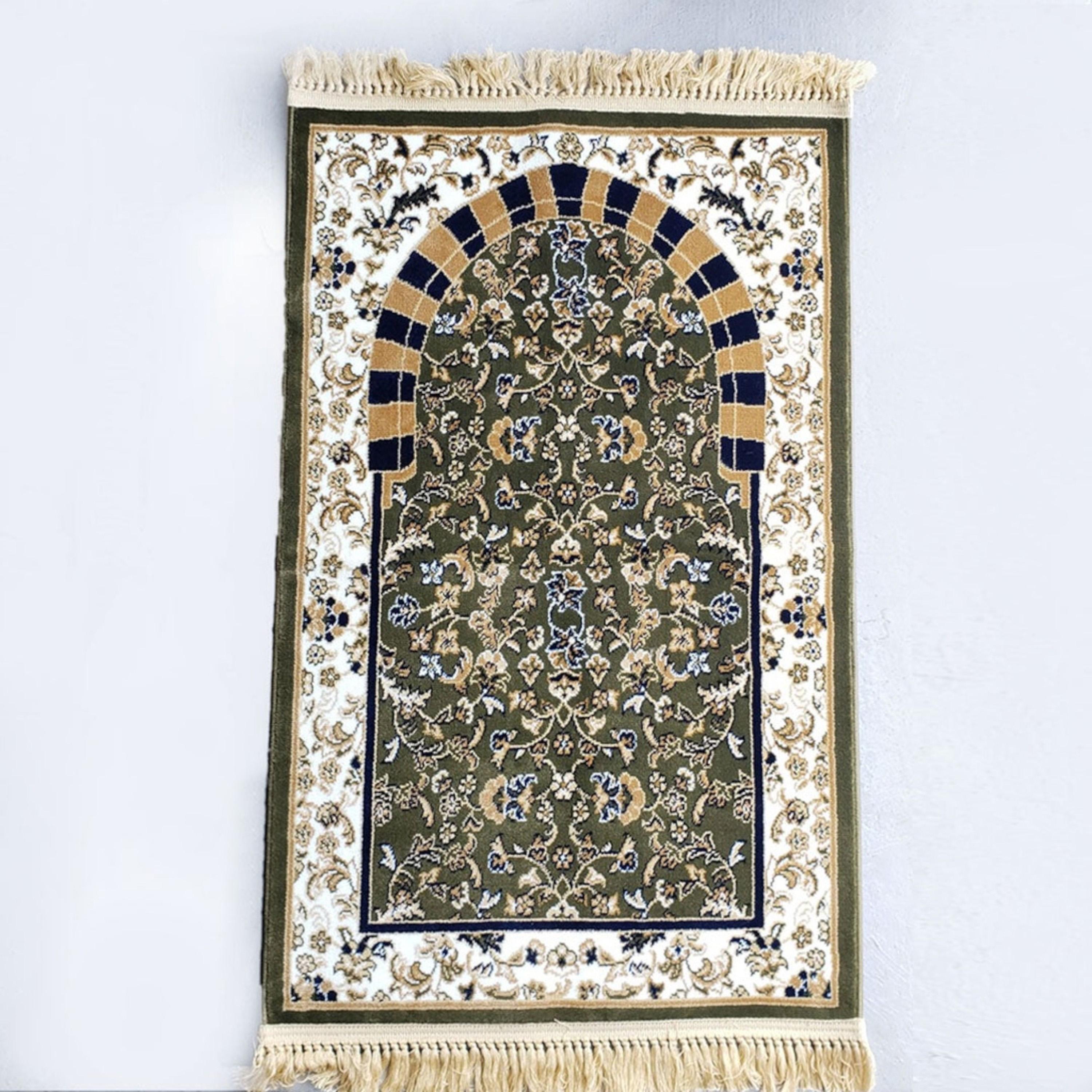 Mihrab Al Rawdah Embossed Prayer Mat - 110x70 cms-household-rugsandcarpets-prayermats-image-1