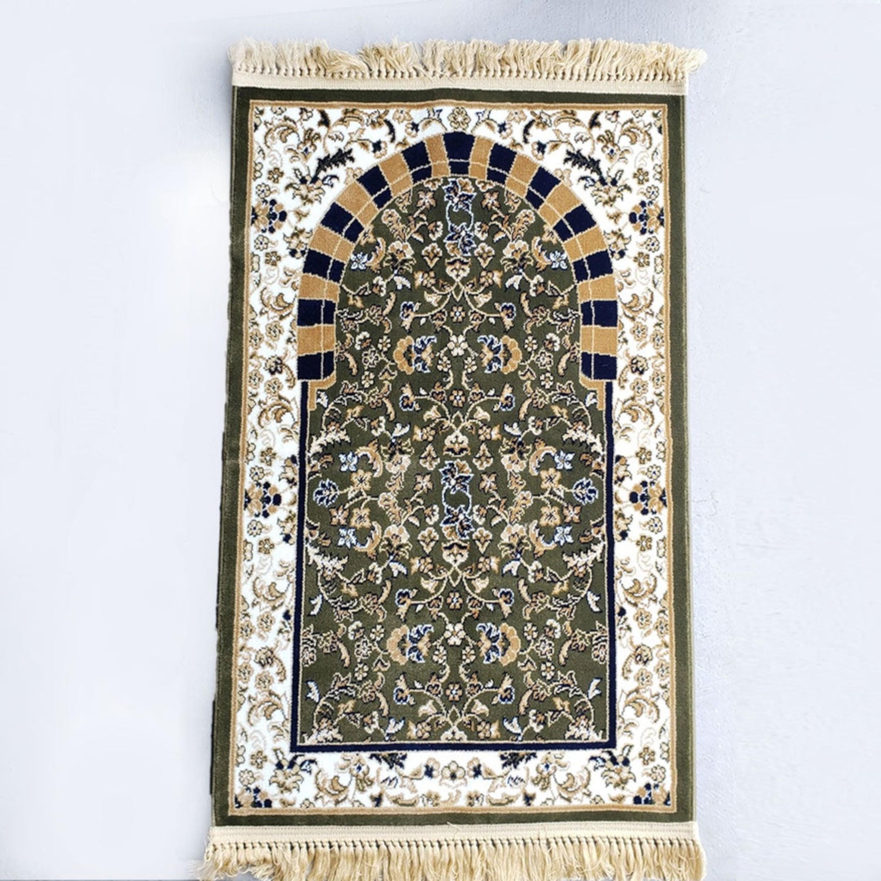 Mihrab Al Rawdah Embossed Prayer Mat - 110x70 cms-household-rugsandcarpets-prayermats-image-3