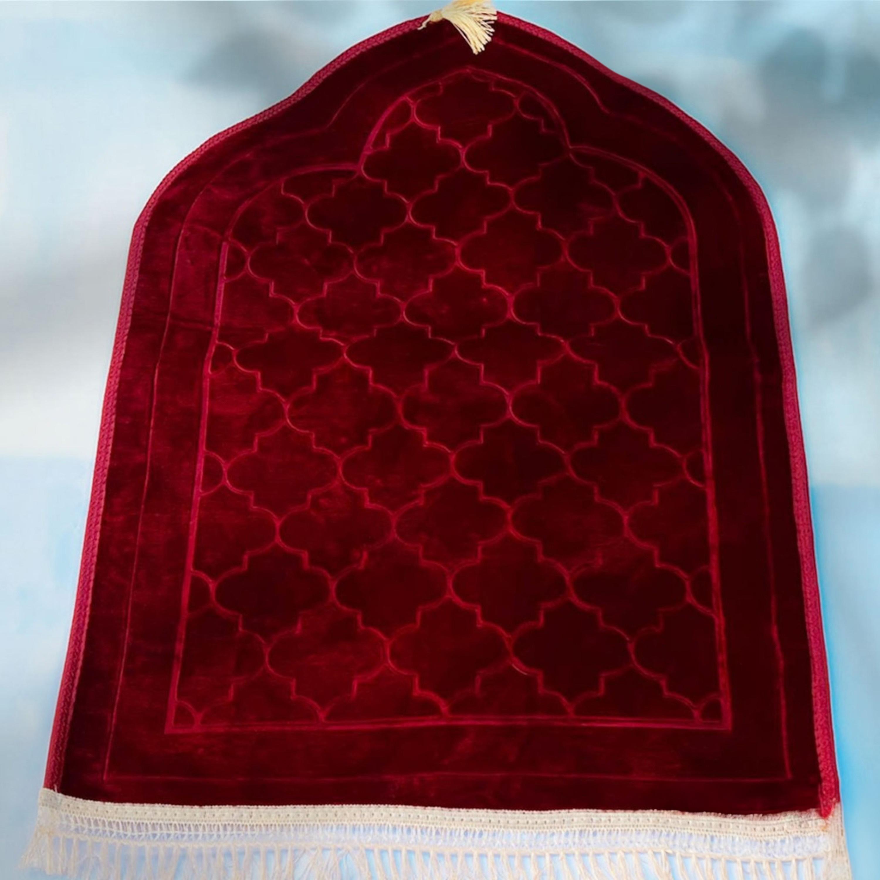 Arch Shaped Padded Prayer Mat - 120x80 cm-household-rugsandcarpets-prayermats-image-1