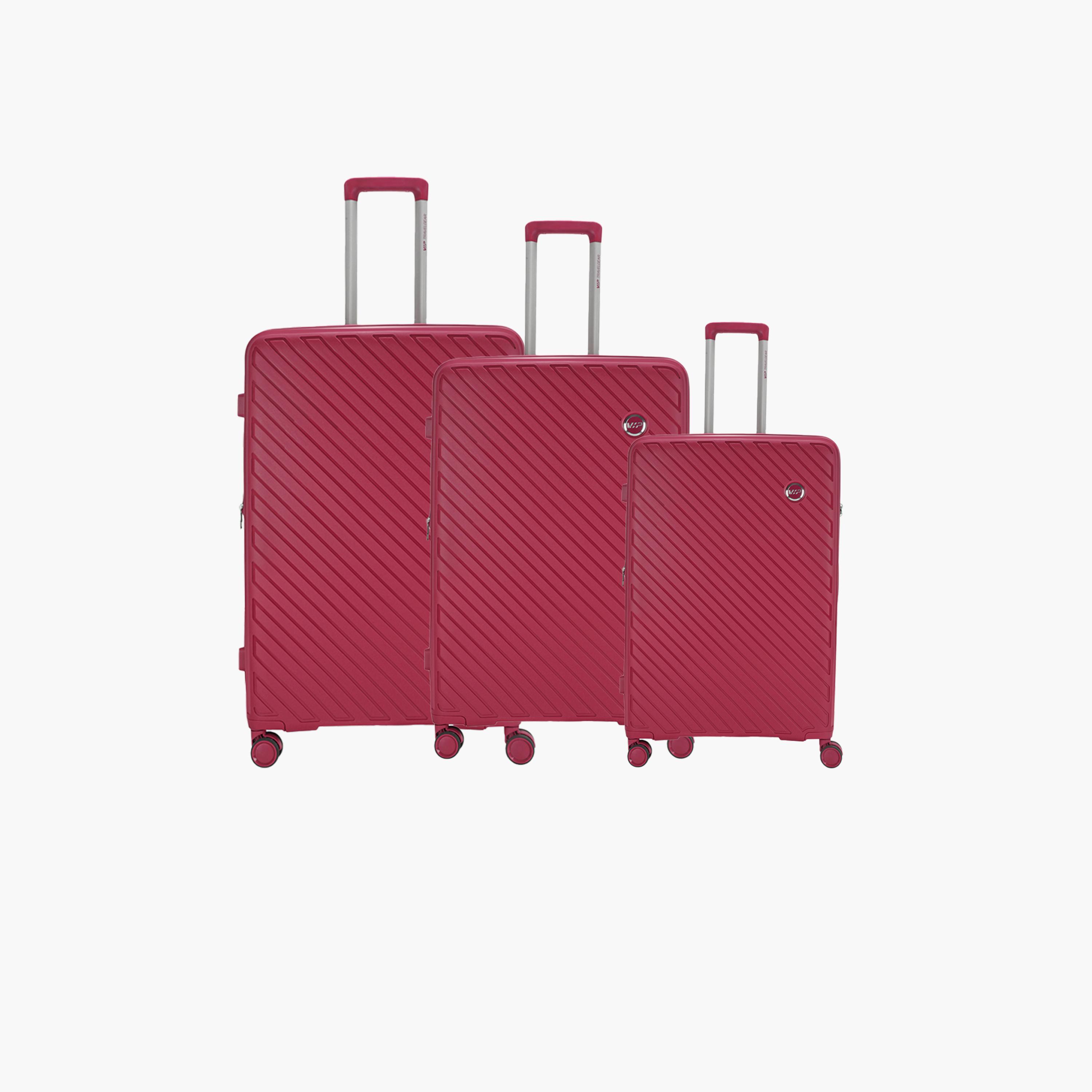 VIP Haze Plus Set Of 3 Polycarbonate with ABS Hard Sided 4-Wheeler Spinner Trolley Bag with TSA Lock-travel-luggagesandbags-luggage-image-1