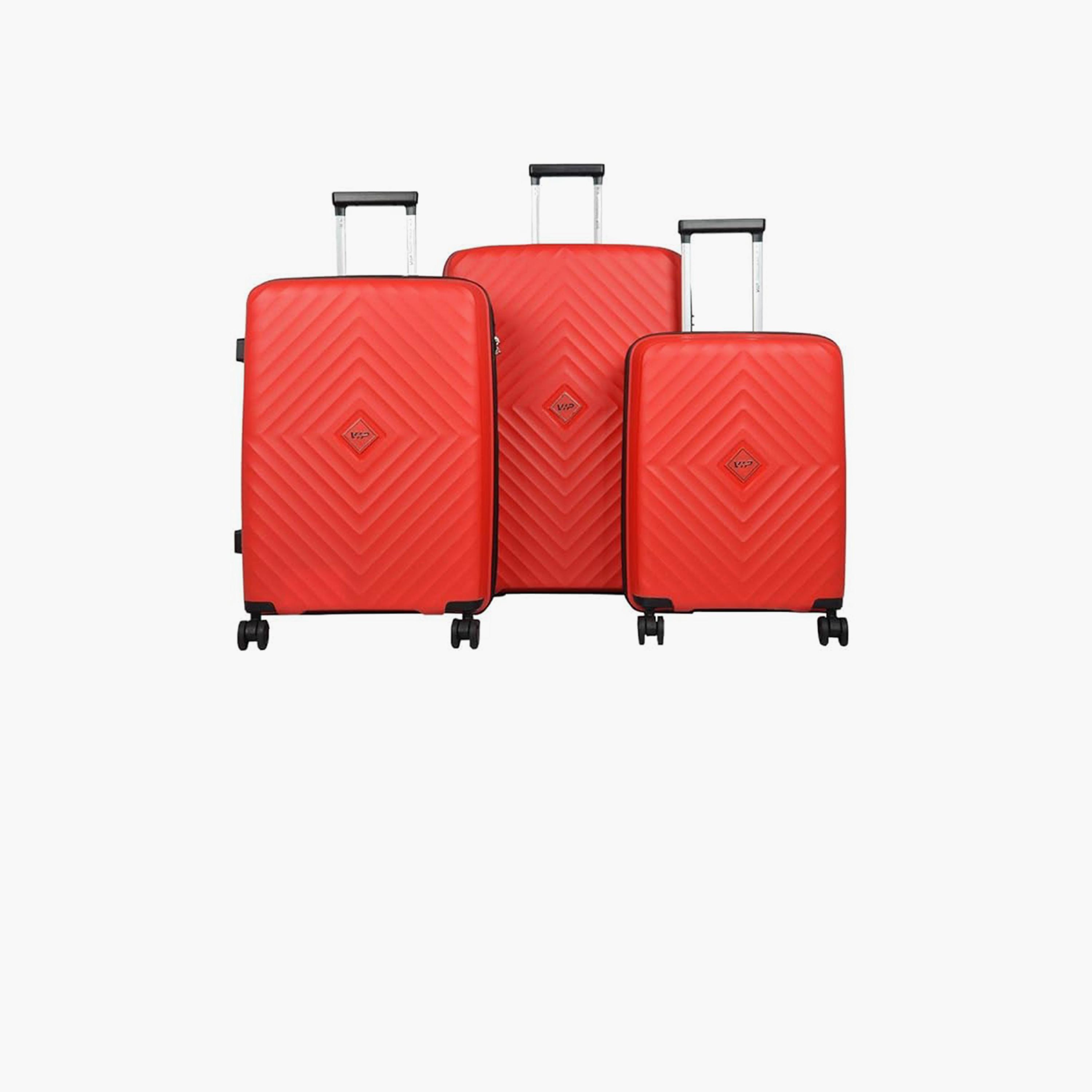 VIP Quad Set Of 3 Polypropylene Hard Sided 4-Wheeler Spinner Trolley Bag with TSA Lock-travel-luggagesandbags-luggage-image-1