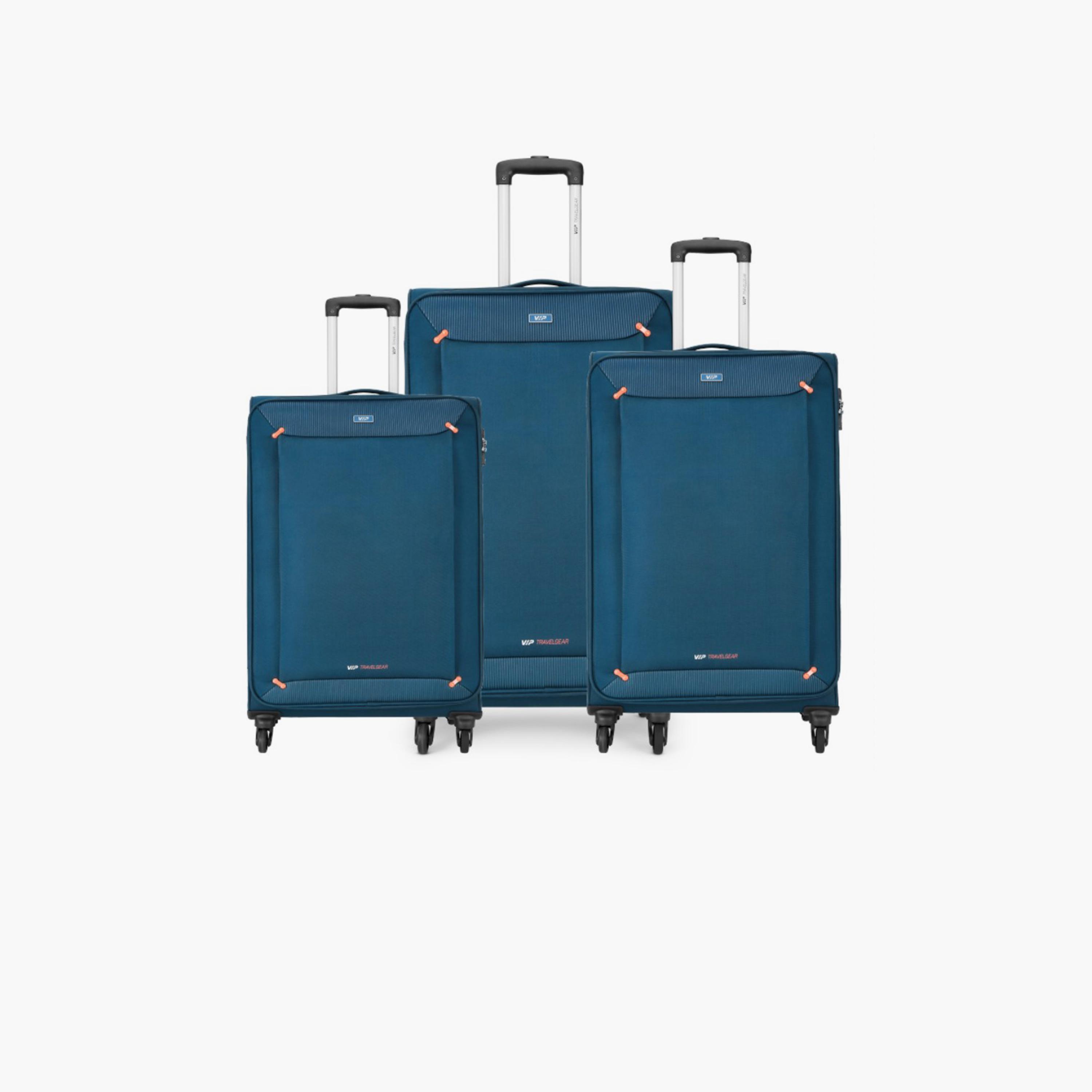VIP Staple Plus Set Of 3 Nylon Soft Sided 4-Wheeler Spinner Trolley Bag with Combination Lock-travel-luggagesandbags-luggage-image-1