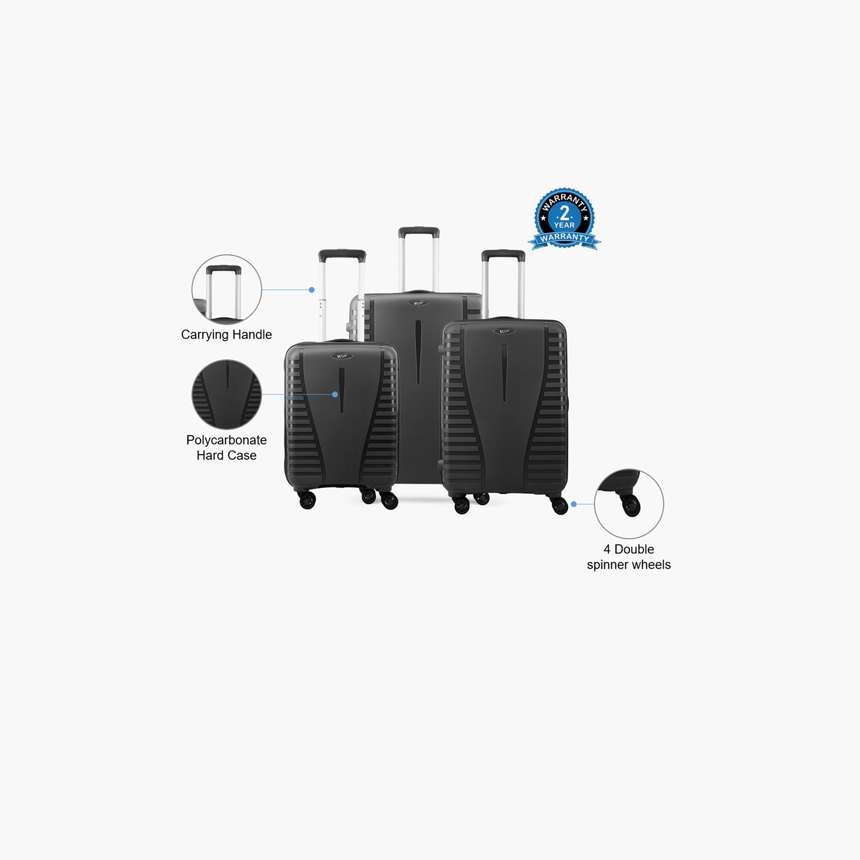 VIP Quest Plus Set Of 3 Polycarbonate with ABS Hard Sided 4-Wheeler Spinner Trolley Bag with TSA Lock-travel-luggagesandbags-luggage-image-2