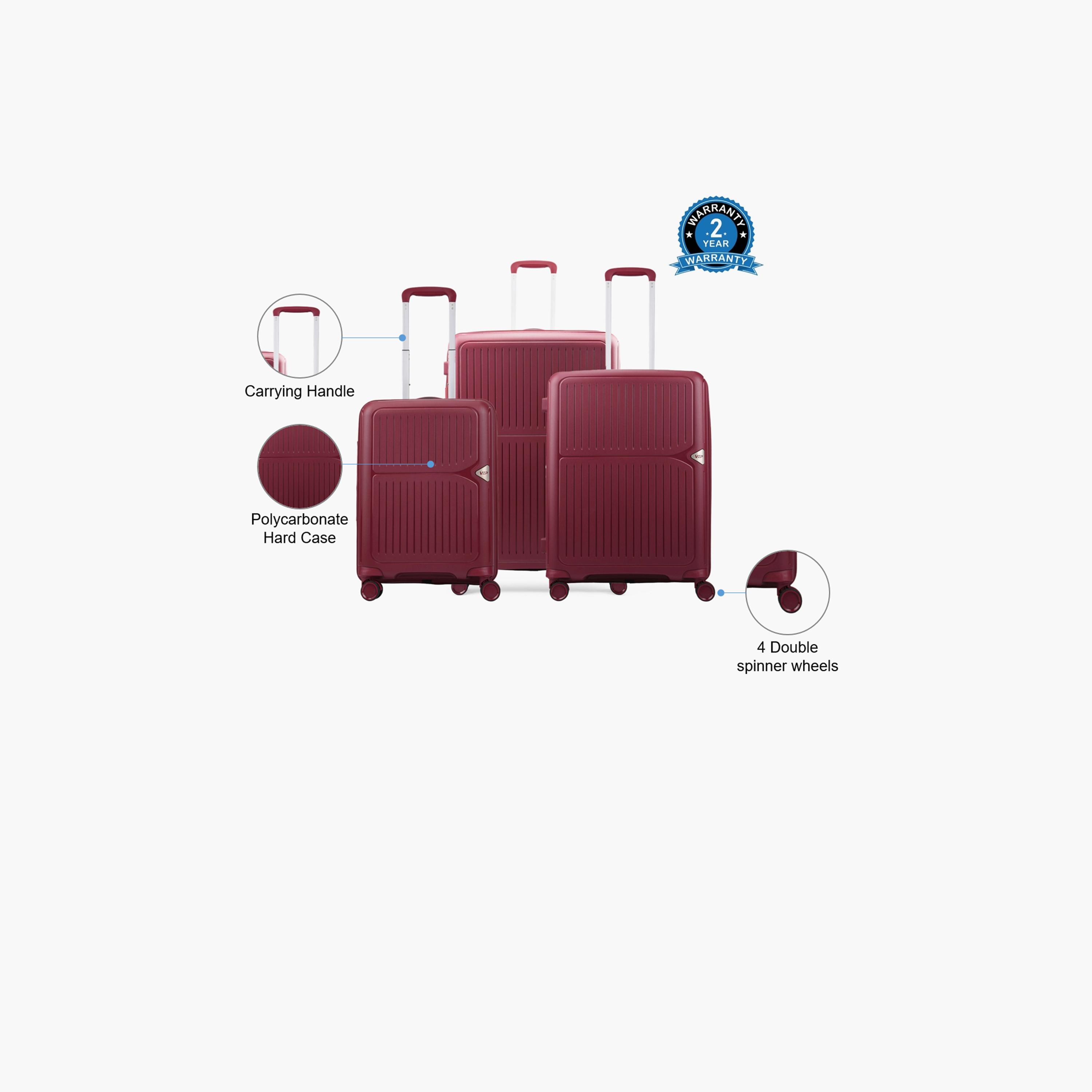 VIP  Locus Max Set Of 3 Polycarbonate with ABS Hard Sided 4-Wheeler Spinner Trolley Bag with TSA Lock-travel-luggagesandbags-luggage-image-2