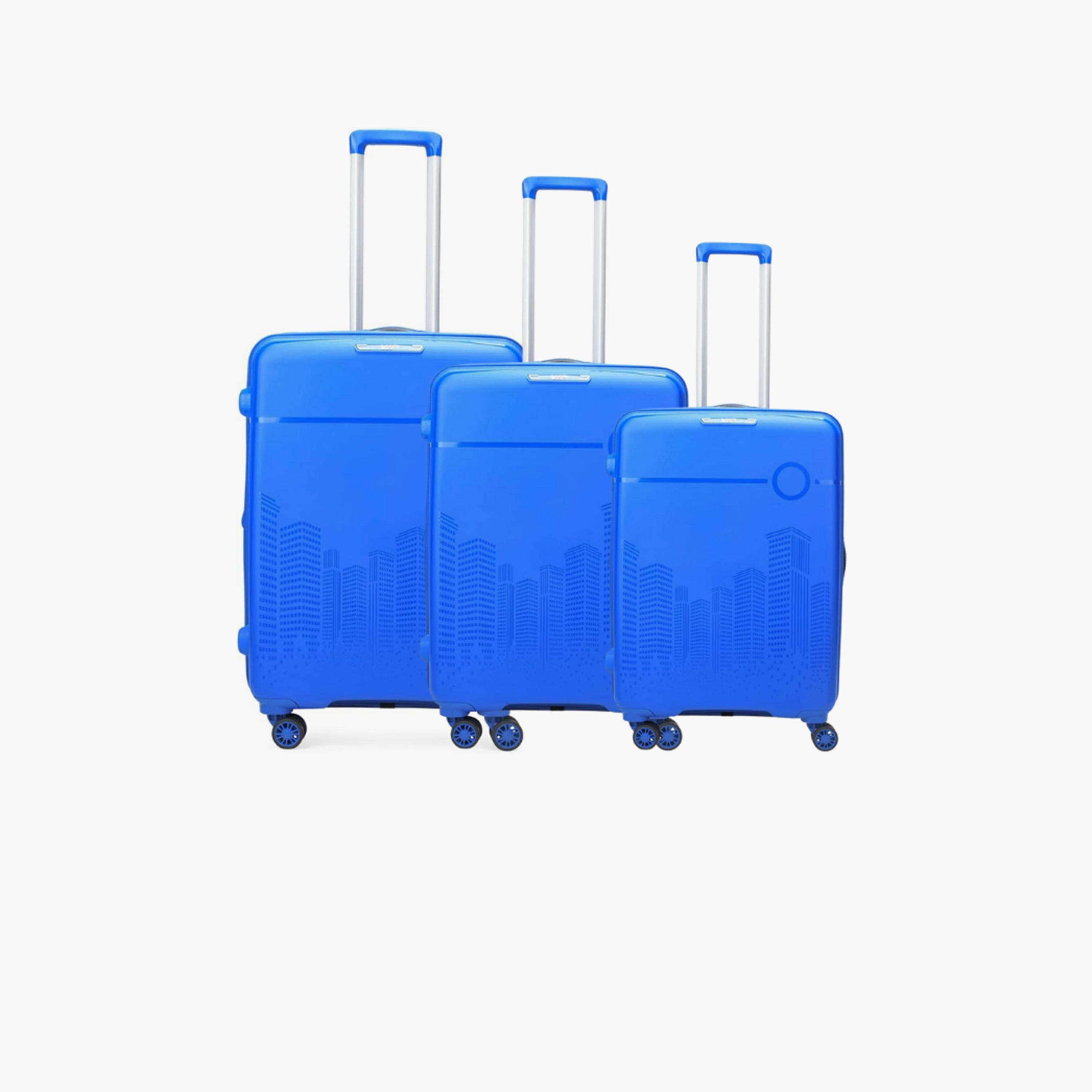 VIP Cityscape Plus Set Of 3 Polypropylene Hard Sided 4-Wheeler Spinner Trolley Bag with TSA Lock-travel-luggagesandbags-luggage-image-1