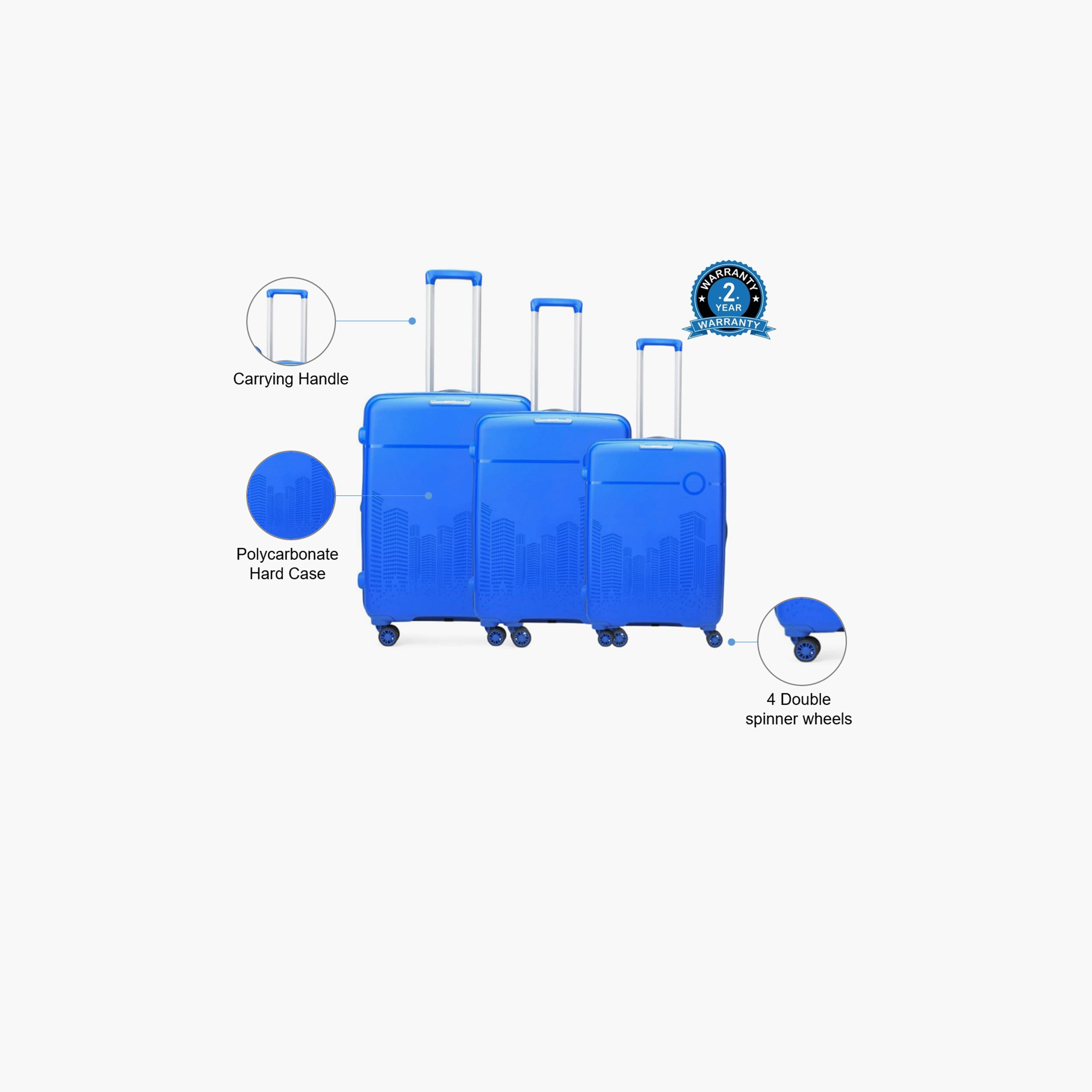 VIP Cityscape Plus Set Of 3 Polypropylene Hard Sided 4-Wheeler Spinner Trolley Bag with TSA Lock-travel-luggagesandbags-luggage-image-2