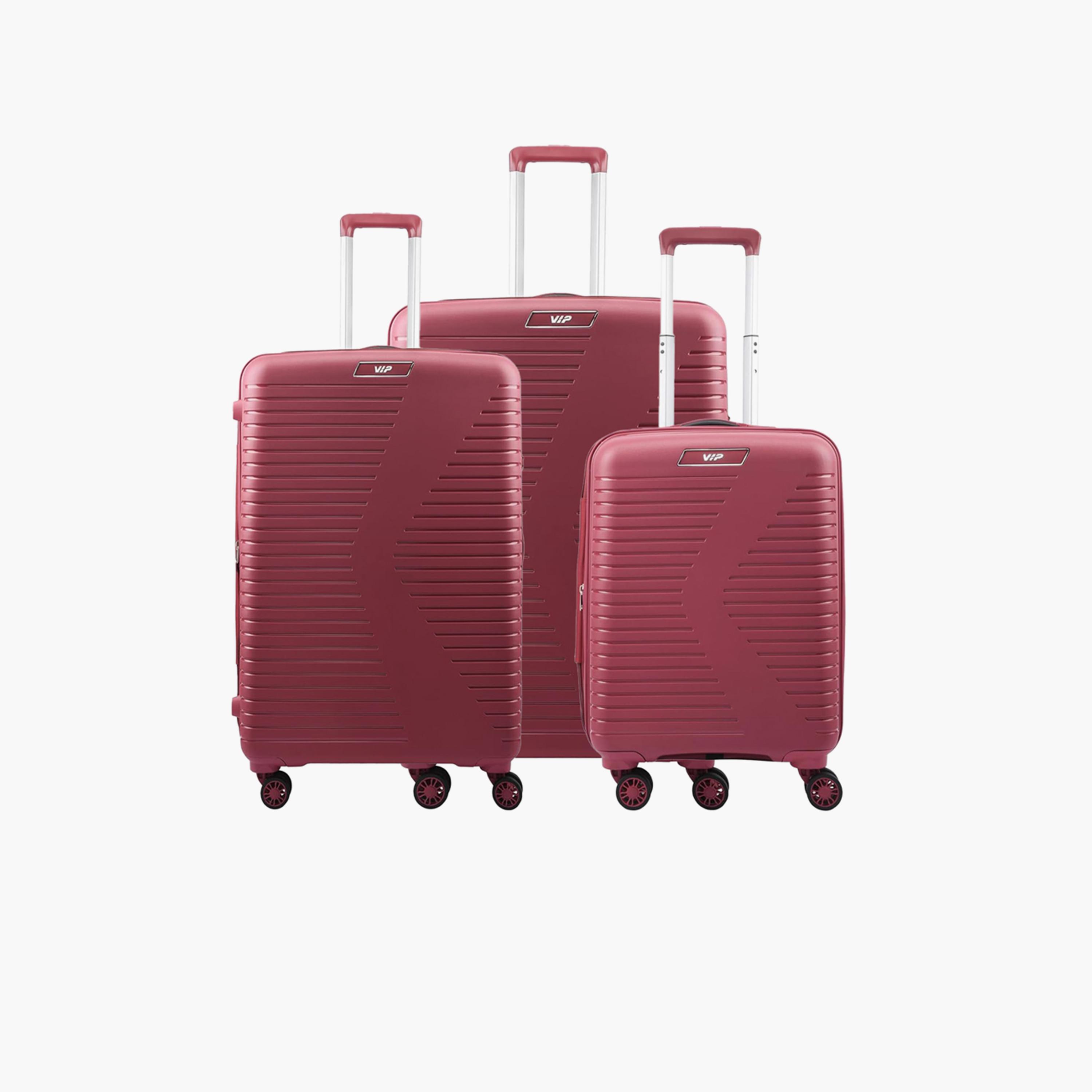 VIP Karl Plus Set Of 3 Polypropylene Hard Sided 4-Wheeler Spinner Trolley Bag with TSA Lock-travel-luggagesandbags-luggage-image-1