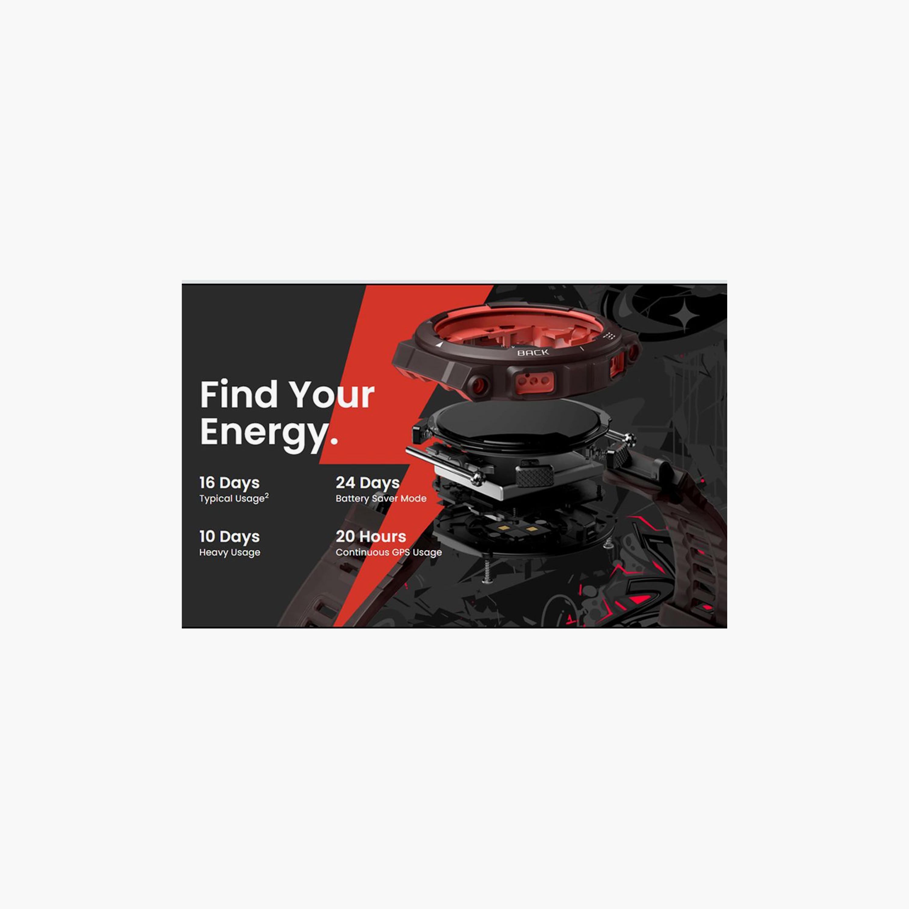 Amazfit Active Edge Smart Watch - Lava Black-electronics-smartwatches-image-5