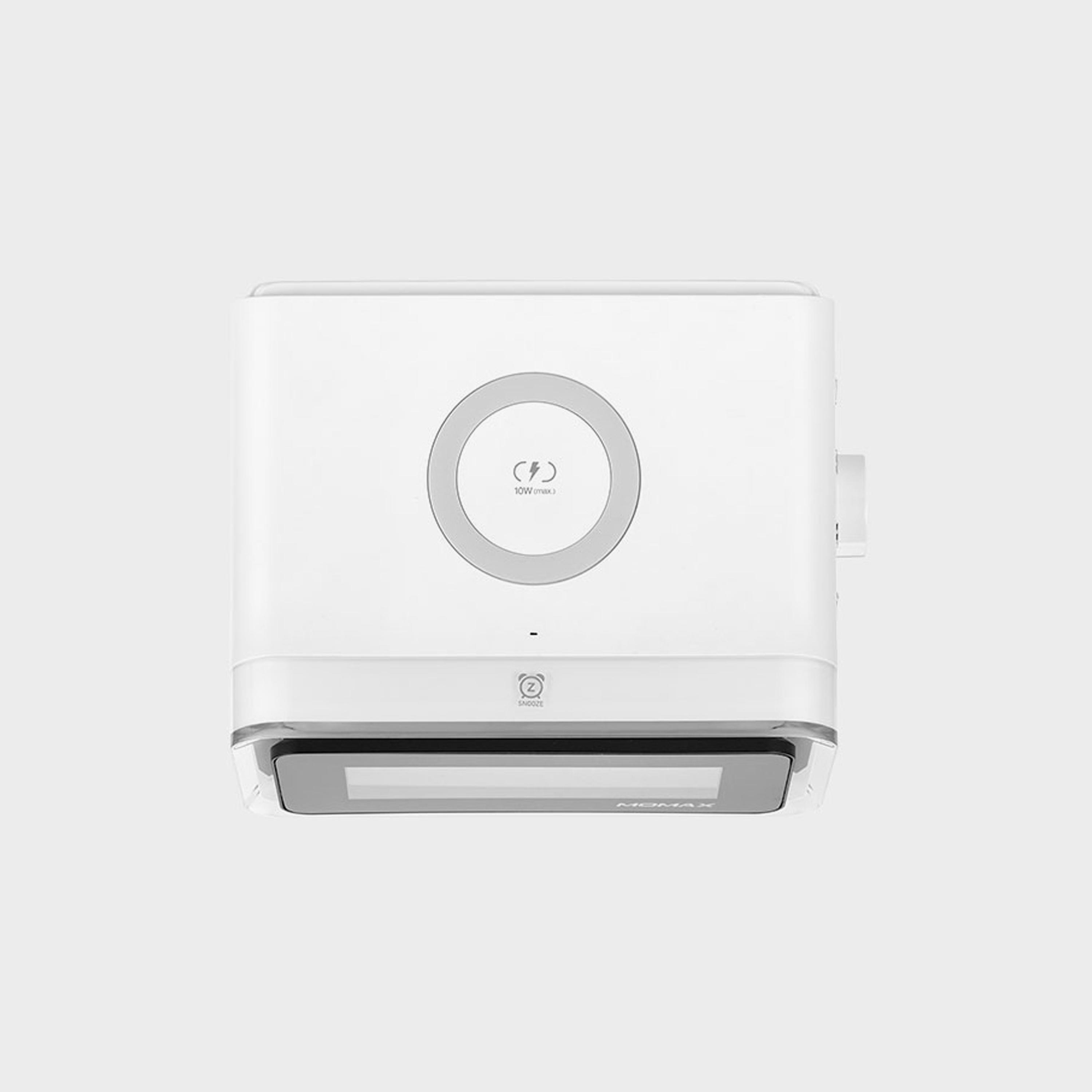 Momax 4-in-1 Alarm Clock with Wireless Charging, Bluetooth Speaker, LED Display - White | QC2UKW-electronics-speakers-image-4