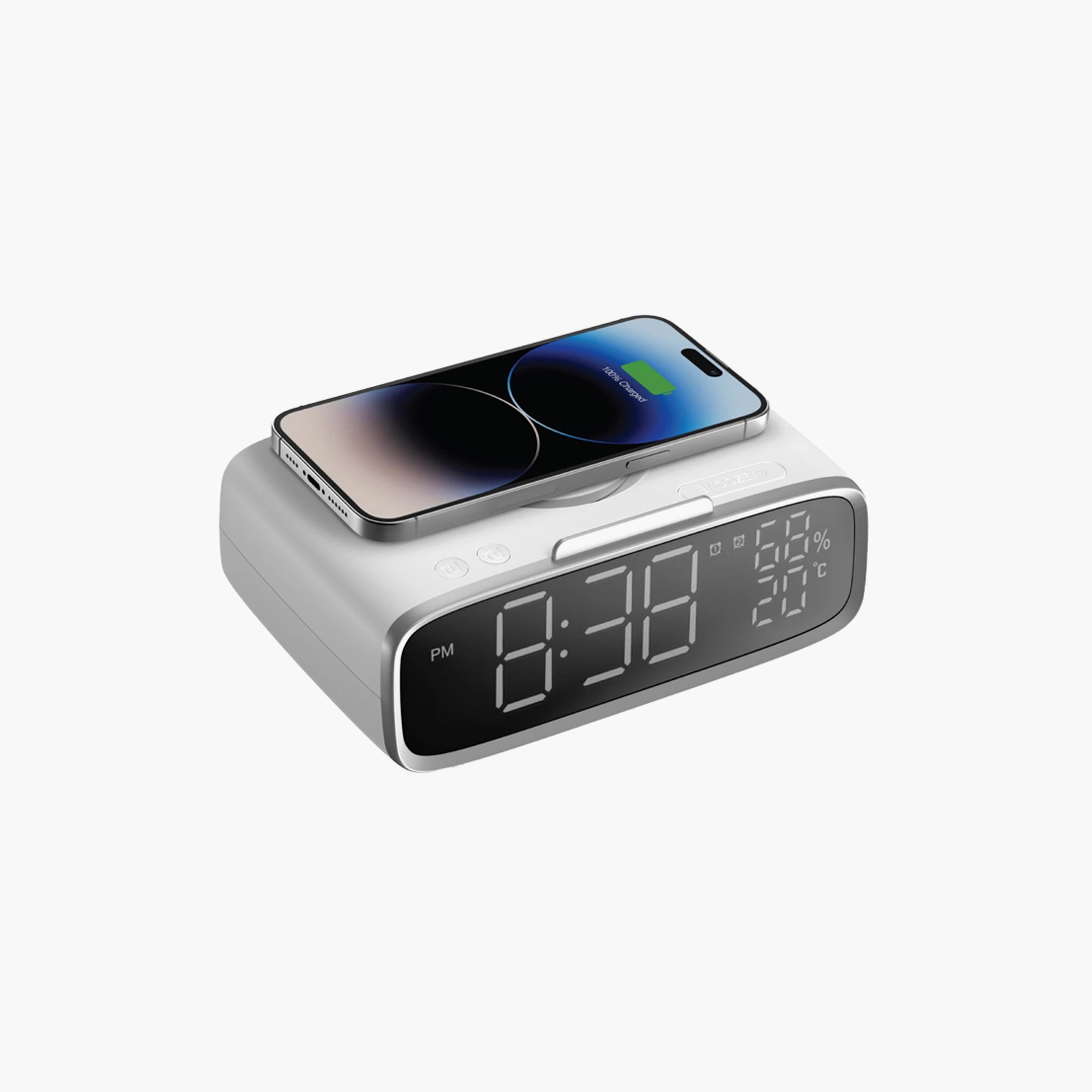 Momax Speaker Alarm Clock with Wireless Charging 15W - White | QC5W-electronics-speakers-image-1