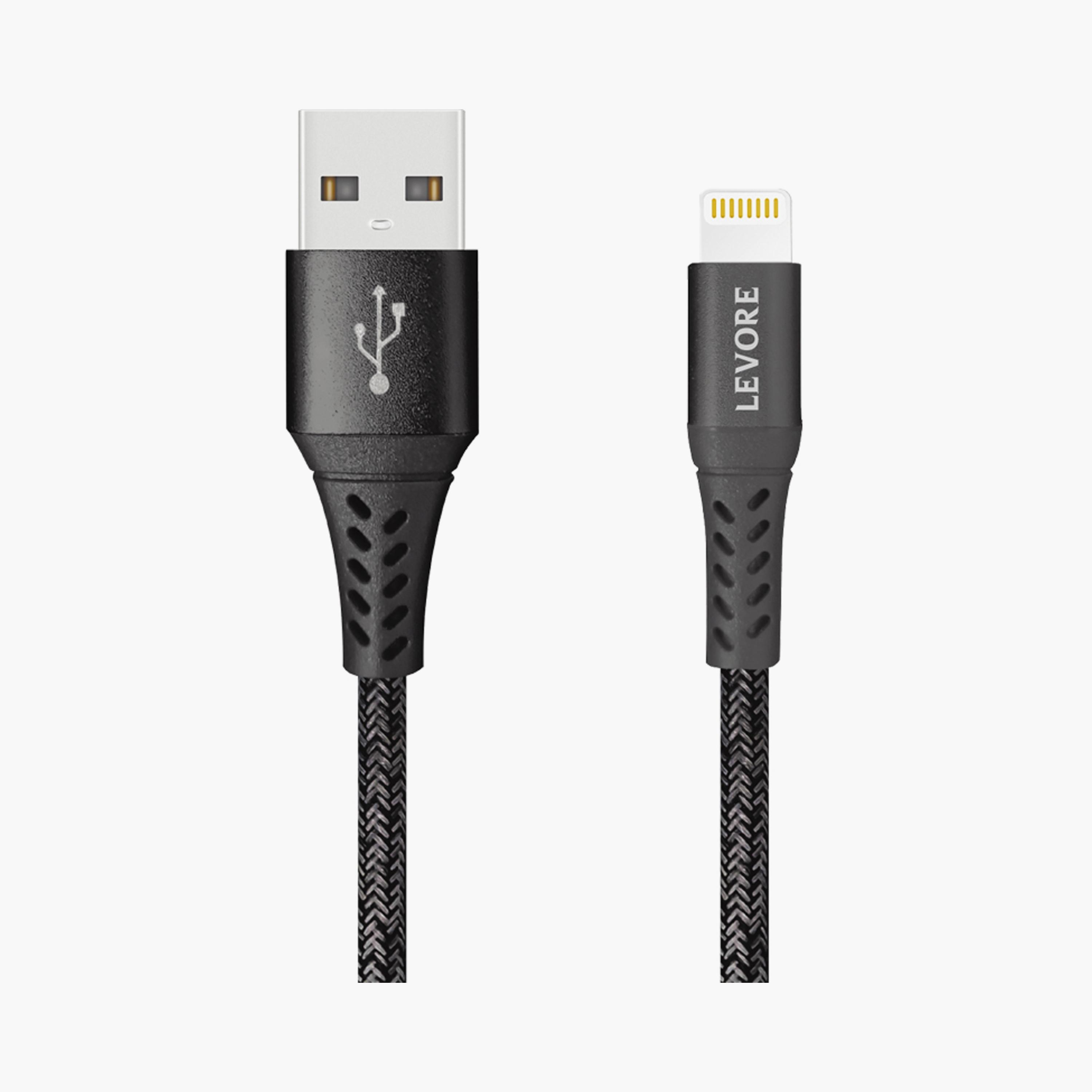 Levore USB to Lightning Nylon Cable MFI Certified 1.8m - Black | LC1222-BK-electronics-portabledevices-image-1