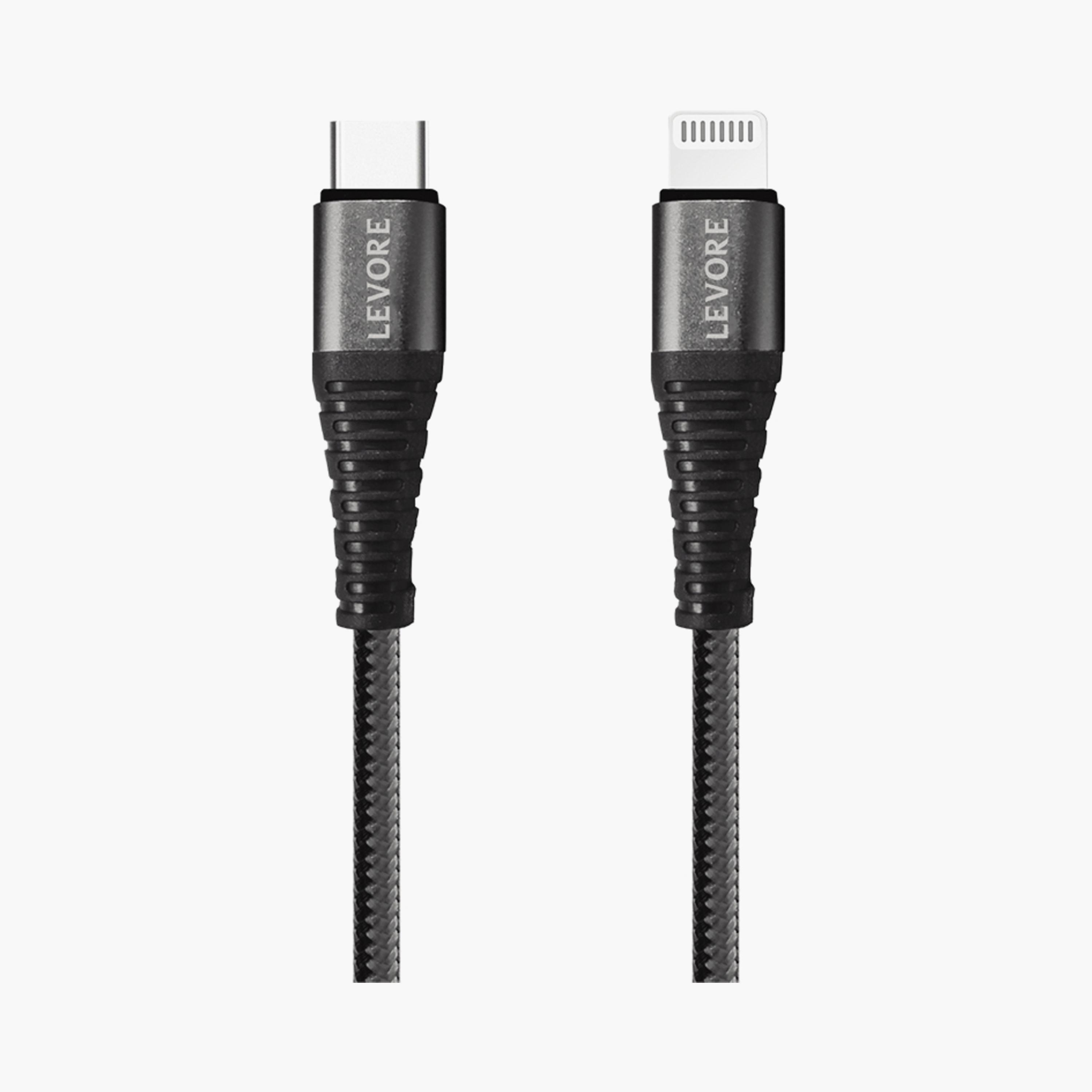 Levore USB-C to Lightning Nylon Cable MFI Certified 1.8M - Black | LC4221-BK-electronics-portabledevices-image-1