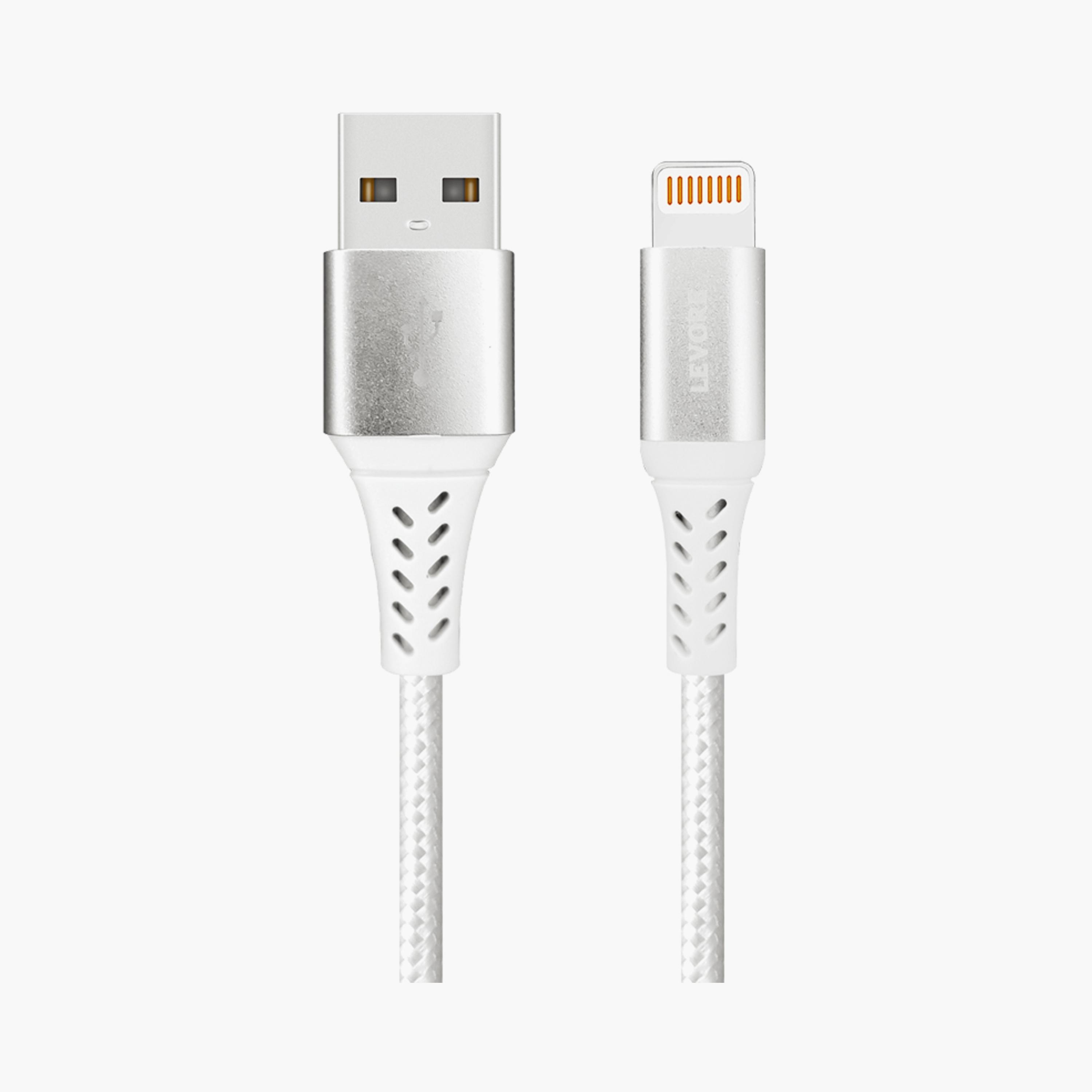 Levore USB to Lightning Nylon Cable MFI Certified 1m - White | LC1212-WH-electronics-portabledevices-image-1