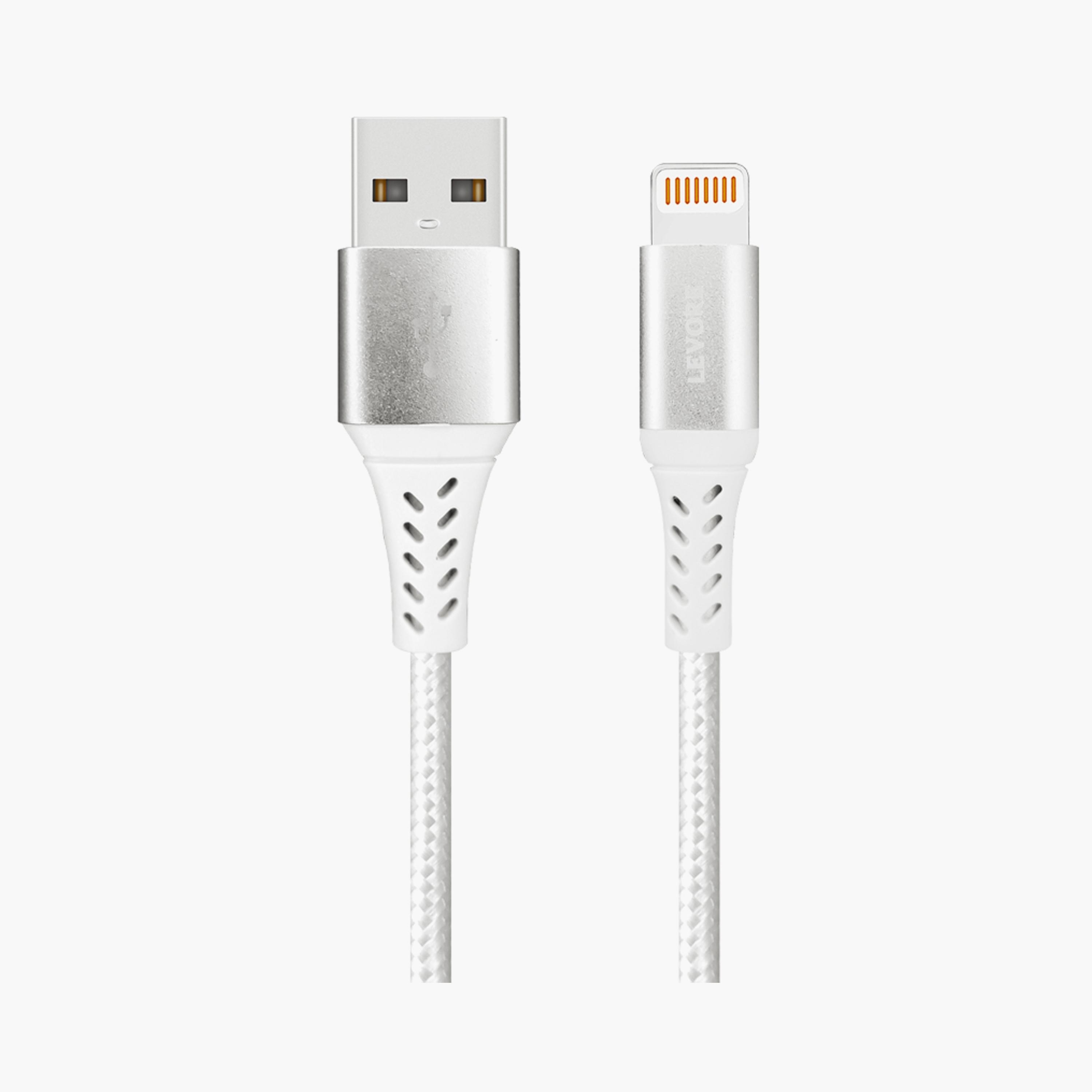 Levore USB to Lightning Nylon Cable MFI Certified 1.8m - White | LC1222-WH-electronics-portabledevices-image-1