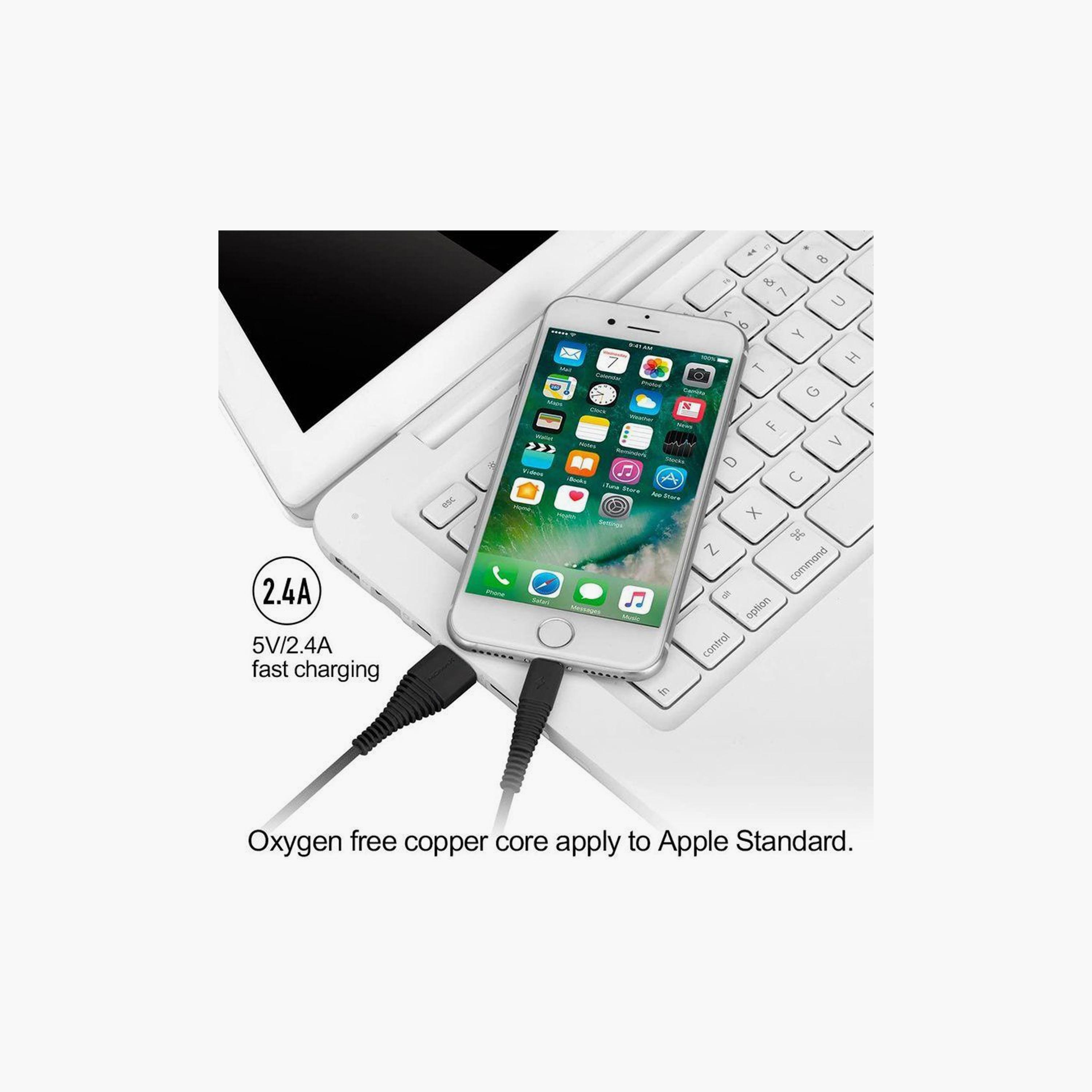 Momax Tough link iPhone USB Cable 1.2m - Black | DL8D-electronics-portabledevices-image-2