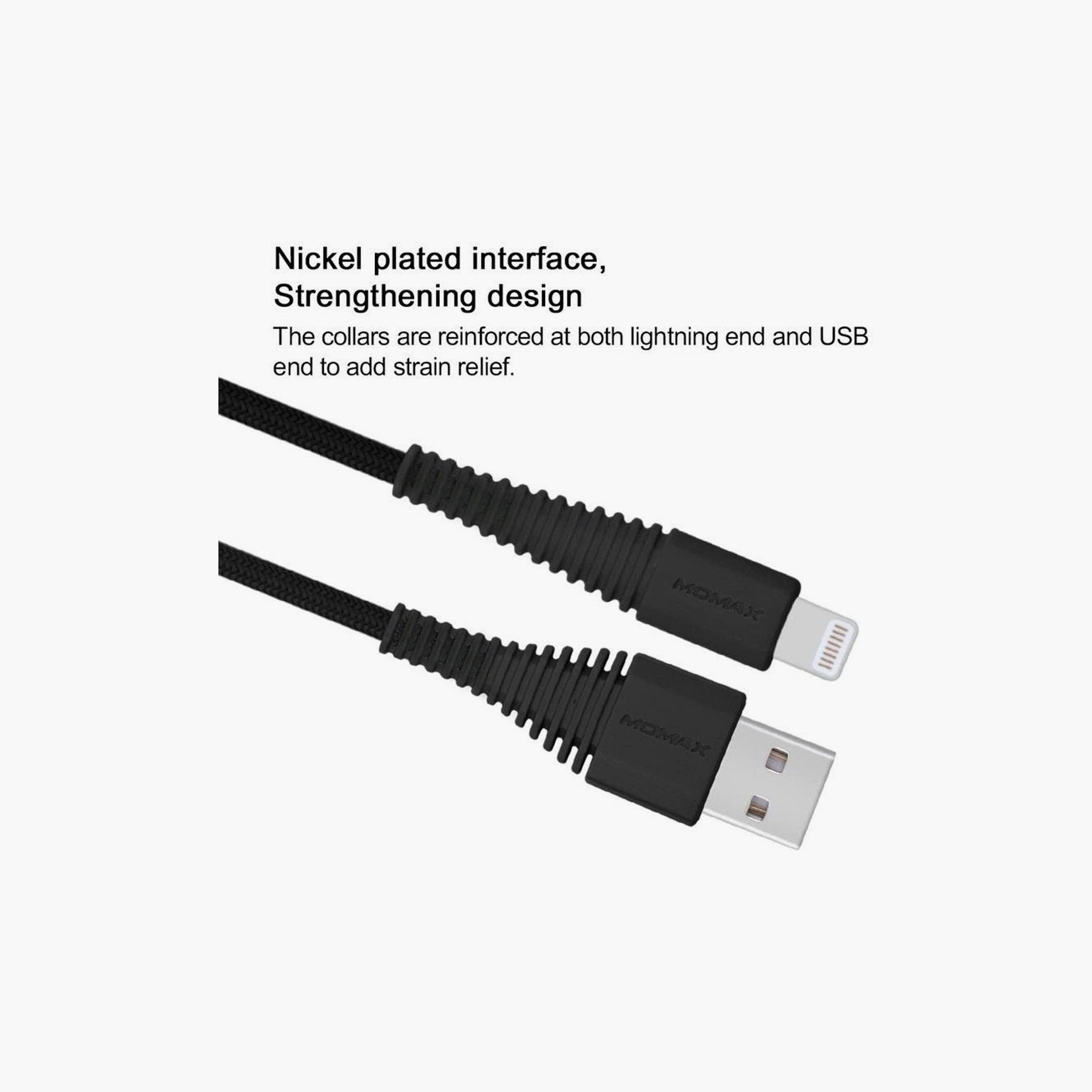 Momax Tough link iPhone USB Cable 1.2m - Black | DL8D-electronics-portabledevices-image-3