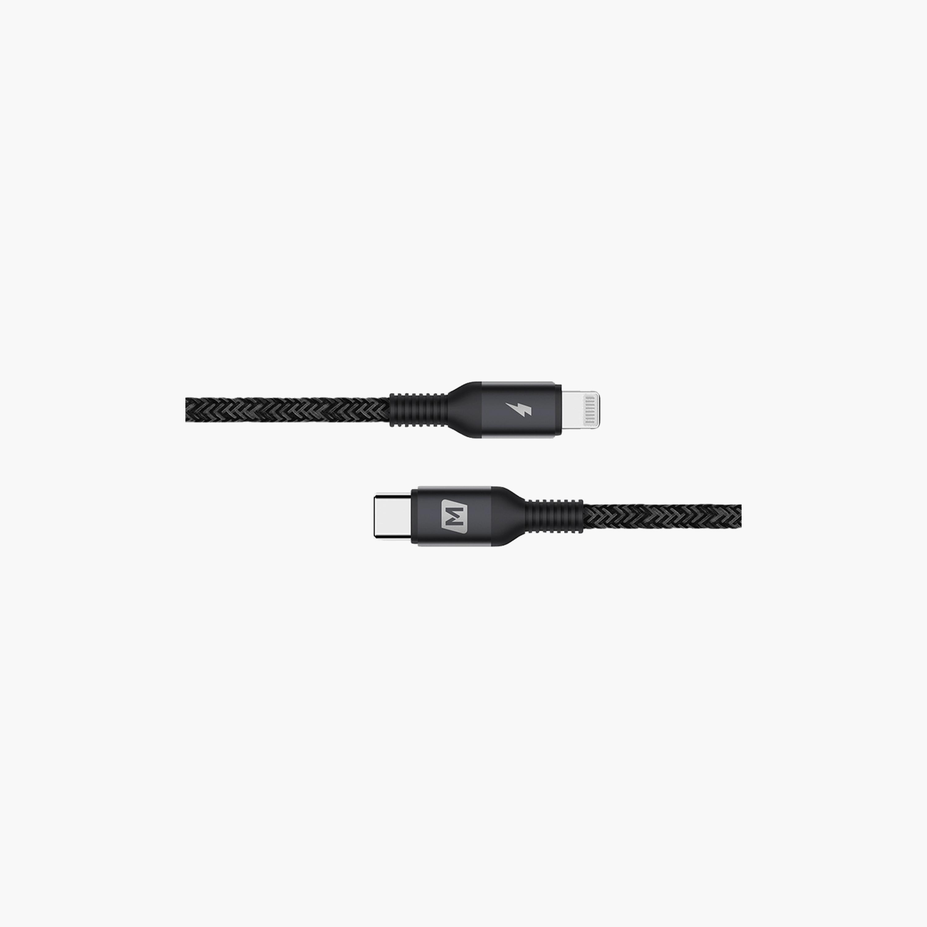 Momax Cable Elite Type-C to iPhone Fabric 2.2m - Black | DL32D-electronics-portabledevices-image-1