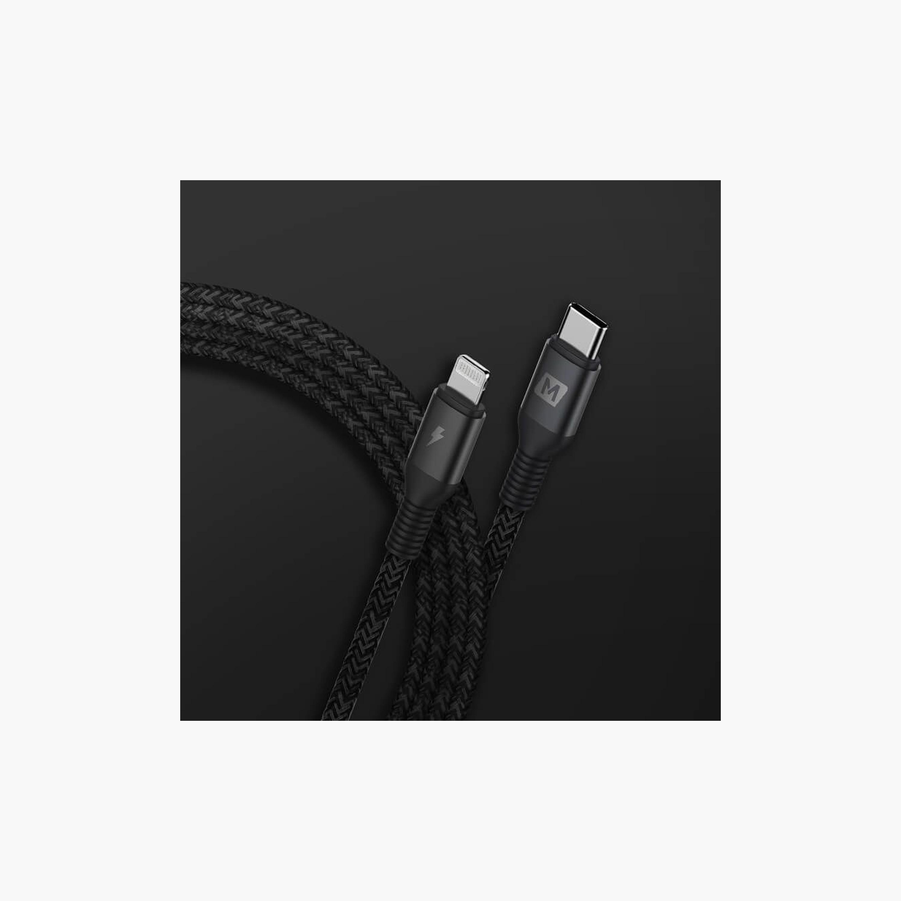 Momax Cable Elite Type-C to iPhone Fabric 2.2m - Black | DL32D-electronics-portabledevices-image-2