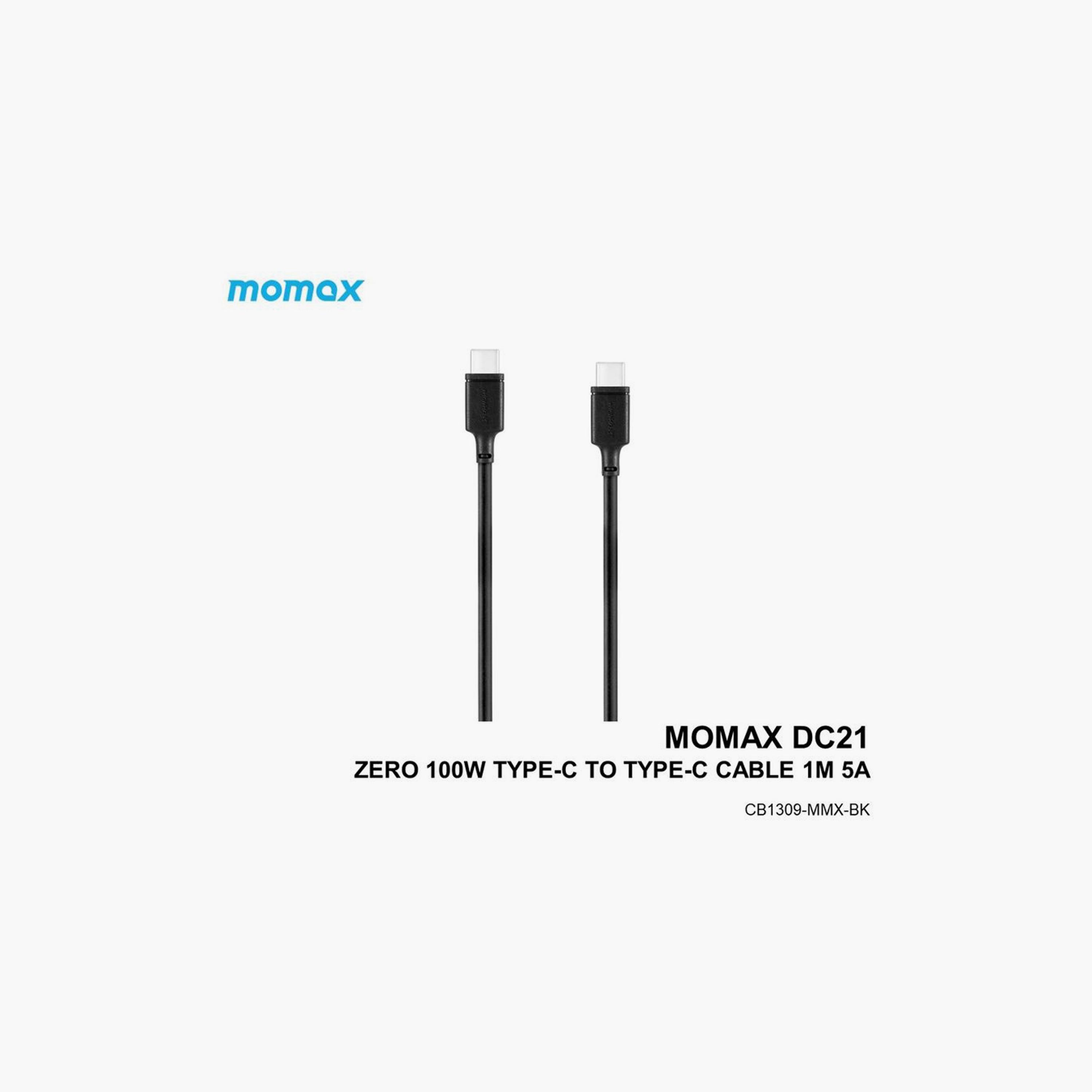 Momax Zero USB-C to USB-C Type-C Cable 100W PD Super Fast Charging 1m - Black | DC21D-electronics-portabledevices-image-3