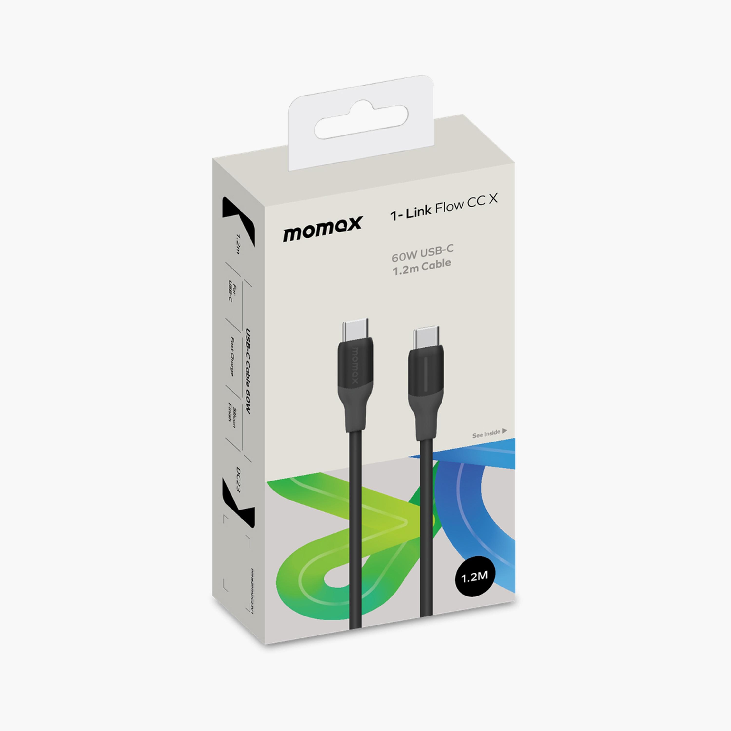 Momax 1-Link Flow CC X USB-C to USB-C Cable (1.2m, 60W) - Black | DC23D-electronics-portabledevices-image-4
