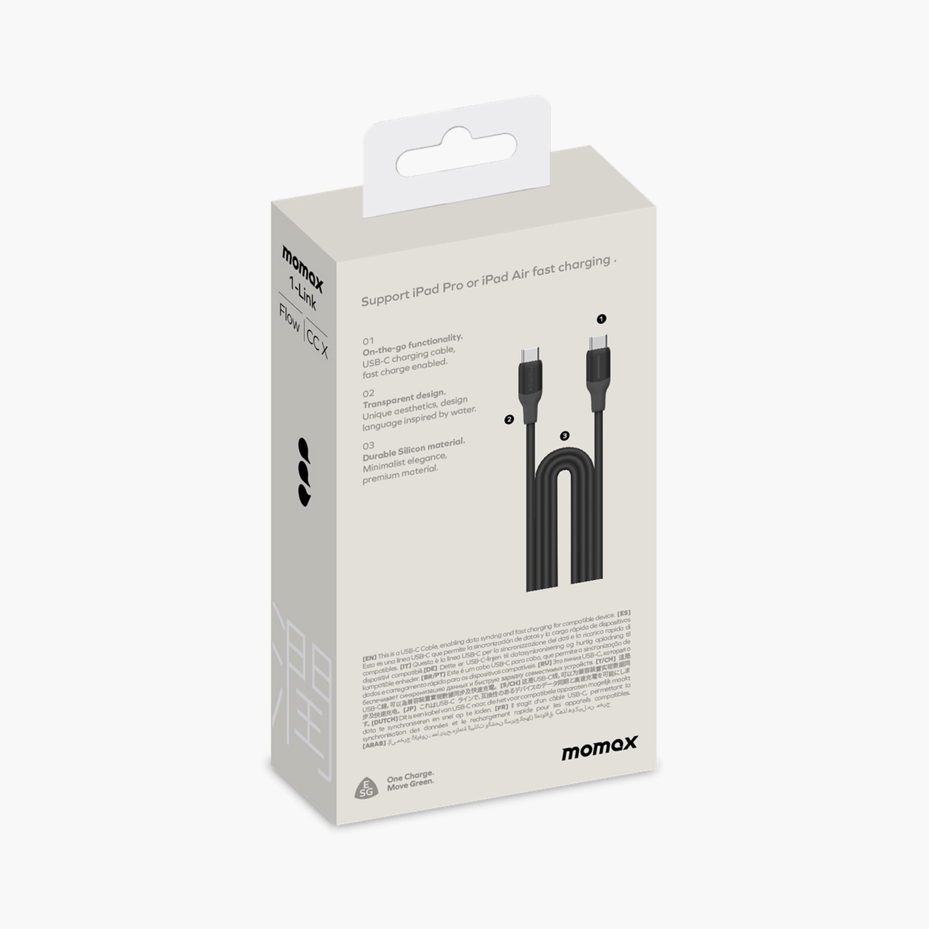 Momax 1-Link Flow CC X USB-C to USB-C Cable (1.2m, 60W) - Black | DC23D-electronics-portabledevices-image-5