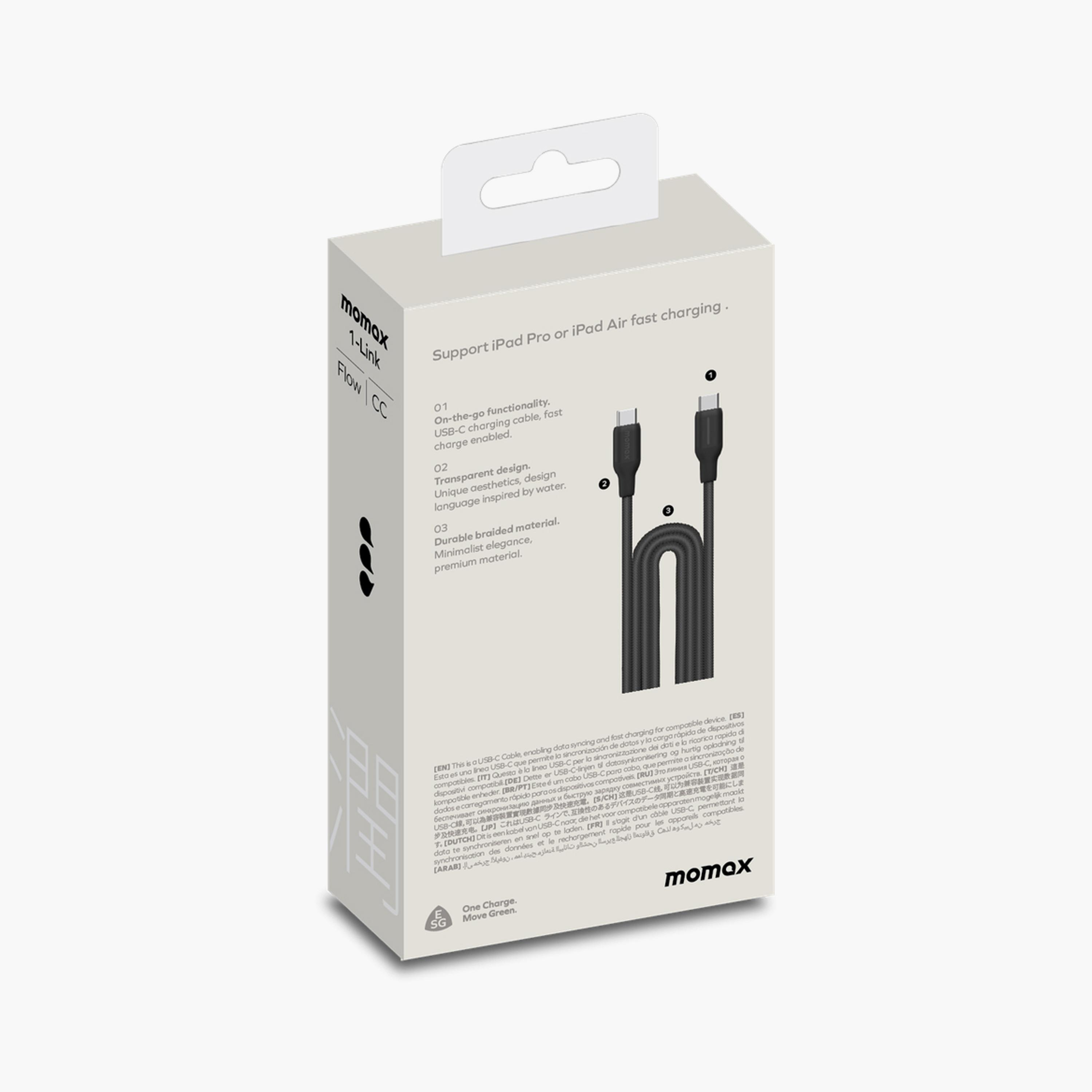 Momax 1-Link Flow CC USB-C to USB-C Braided Cable 2m 100W - Black | DC25D-electronics-portabledevices-image-5