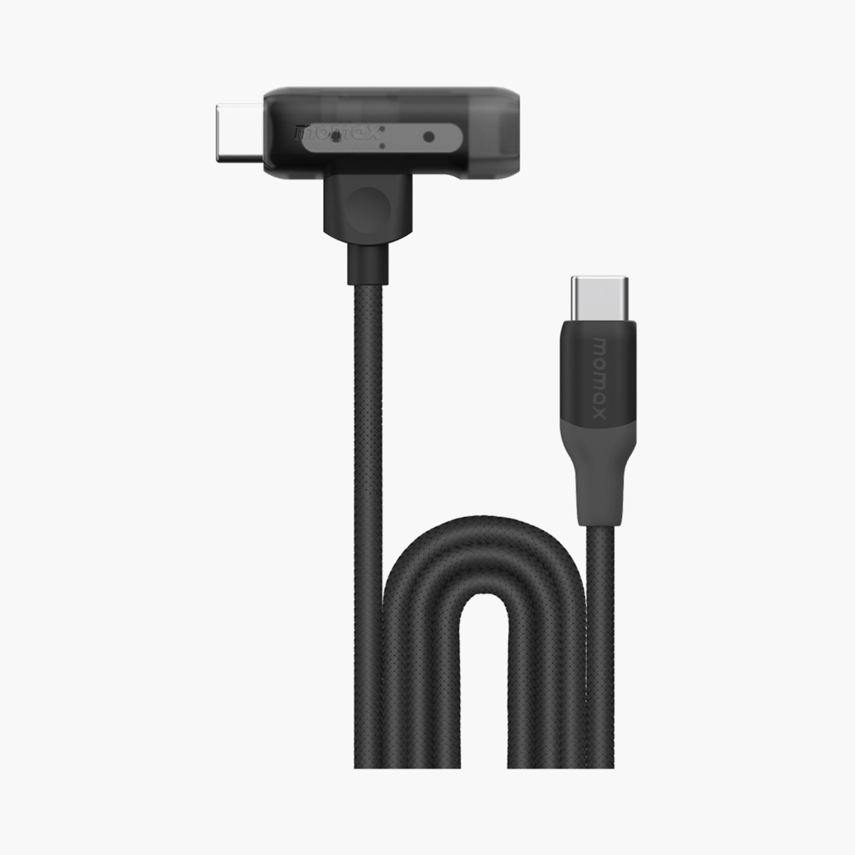 Momax 1-Link Flow Duo 2in1 USB-C To USB-C and Lightning Braided Cable 1.5m - Black | DL56D-electronics-portabledevices-image-1