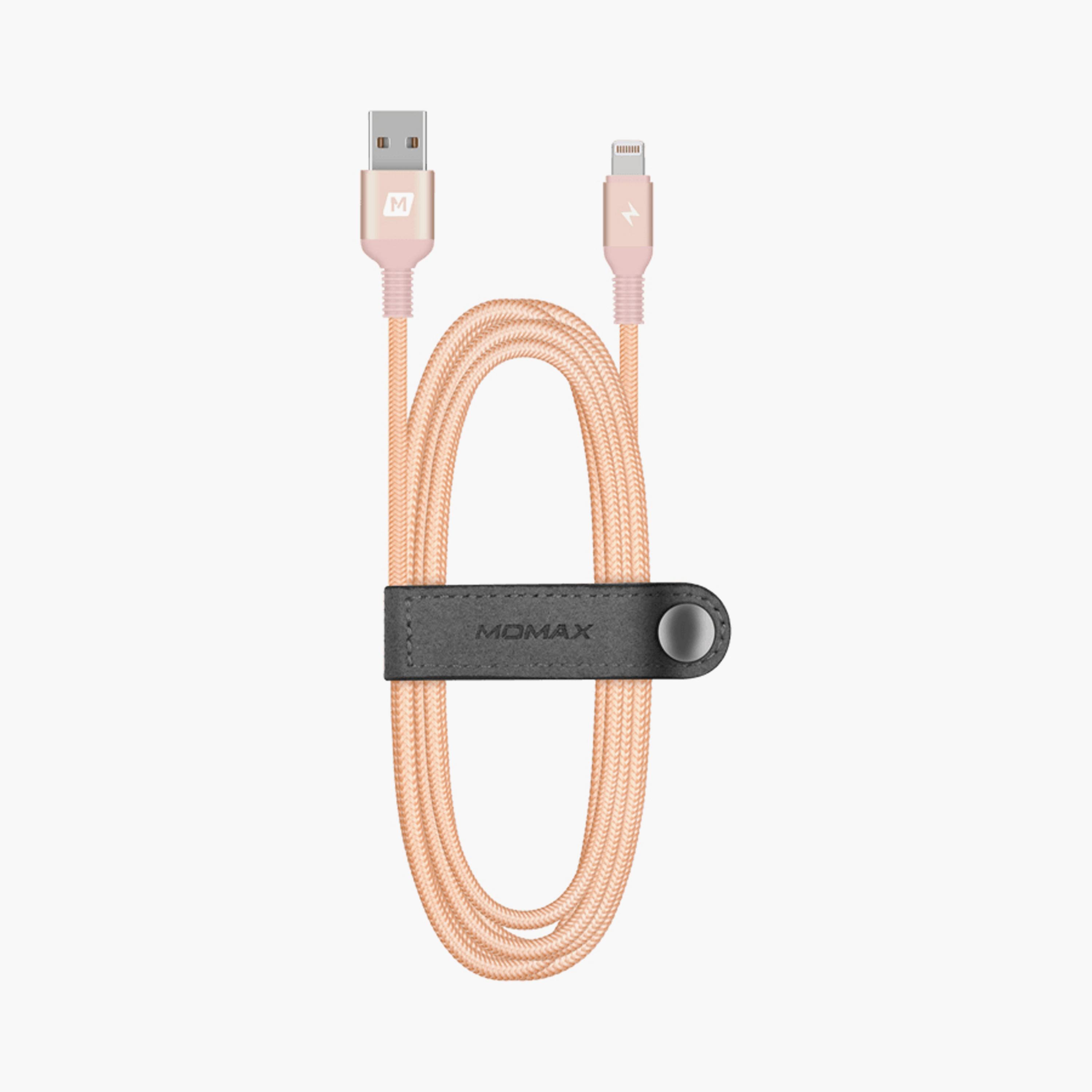 Momax Elite iPhone USB Cable Triple Braided 1.2m - Gold | DL11L-electronics-portabledevices-image-1