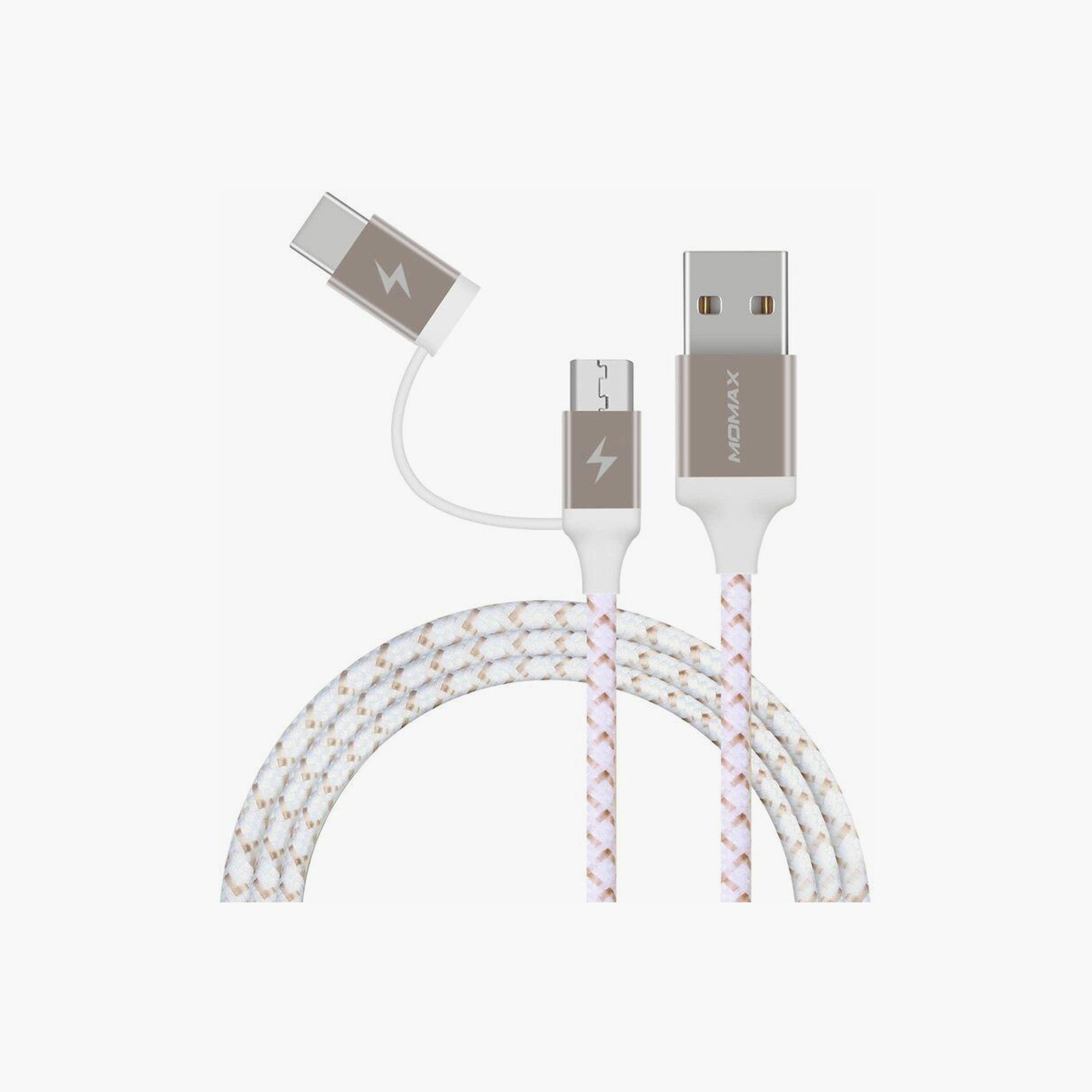 Momax ZERO 2 in 1 Cable Type-C and Micro 1m - Gold | DTC11L-electronics-portabledevices-image-2