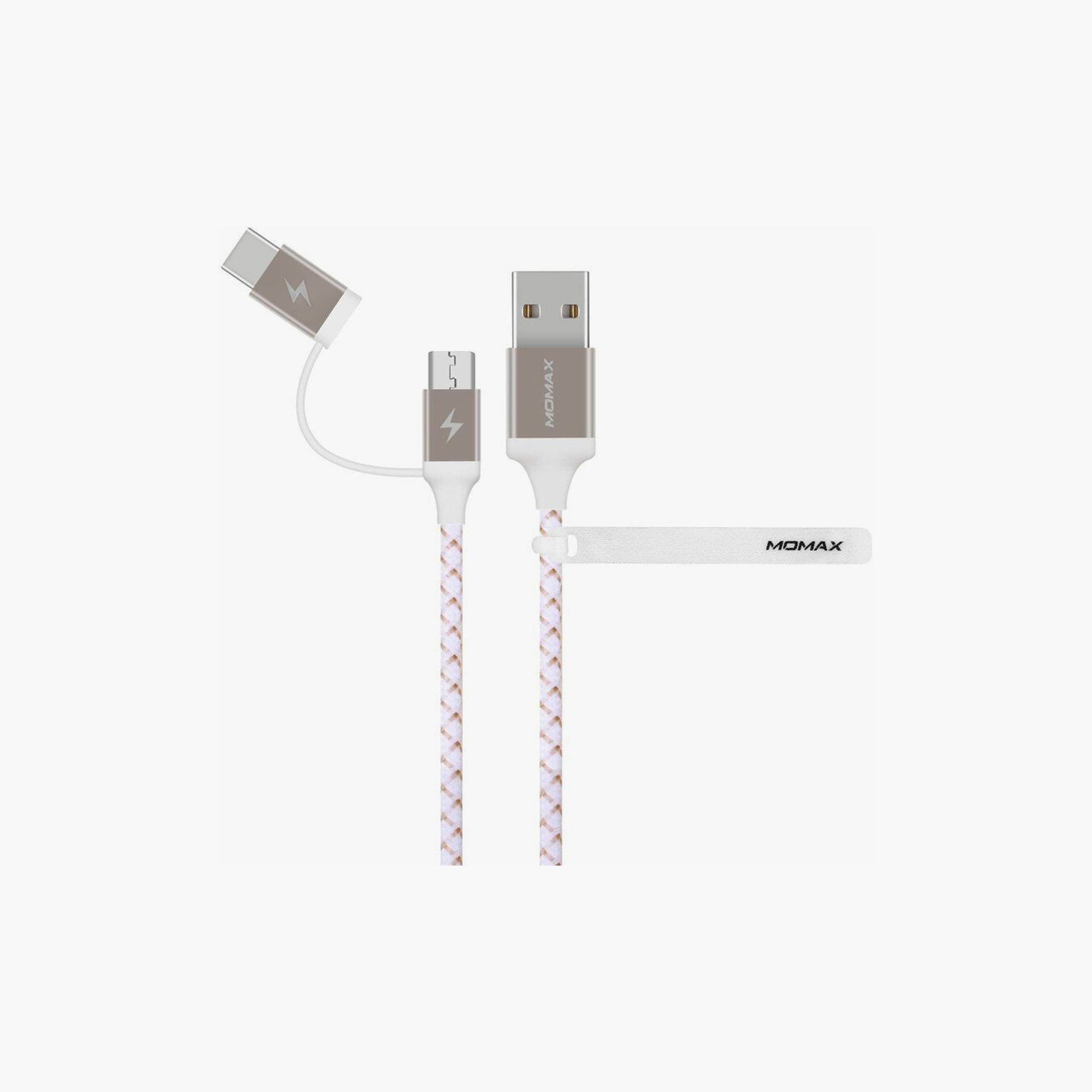 Momax ZERO 2 in 1 Cable Type-C and Micro 1m - Gold | DTC11L-electronics-portabledevices-image-3