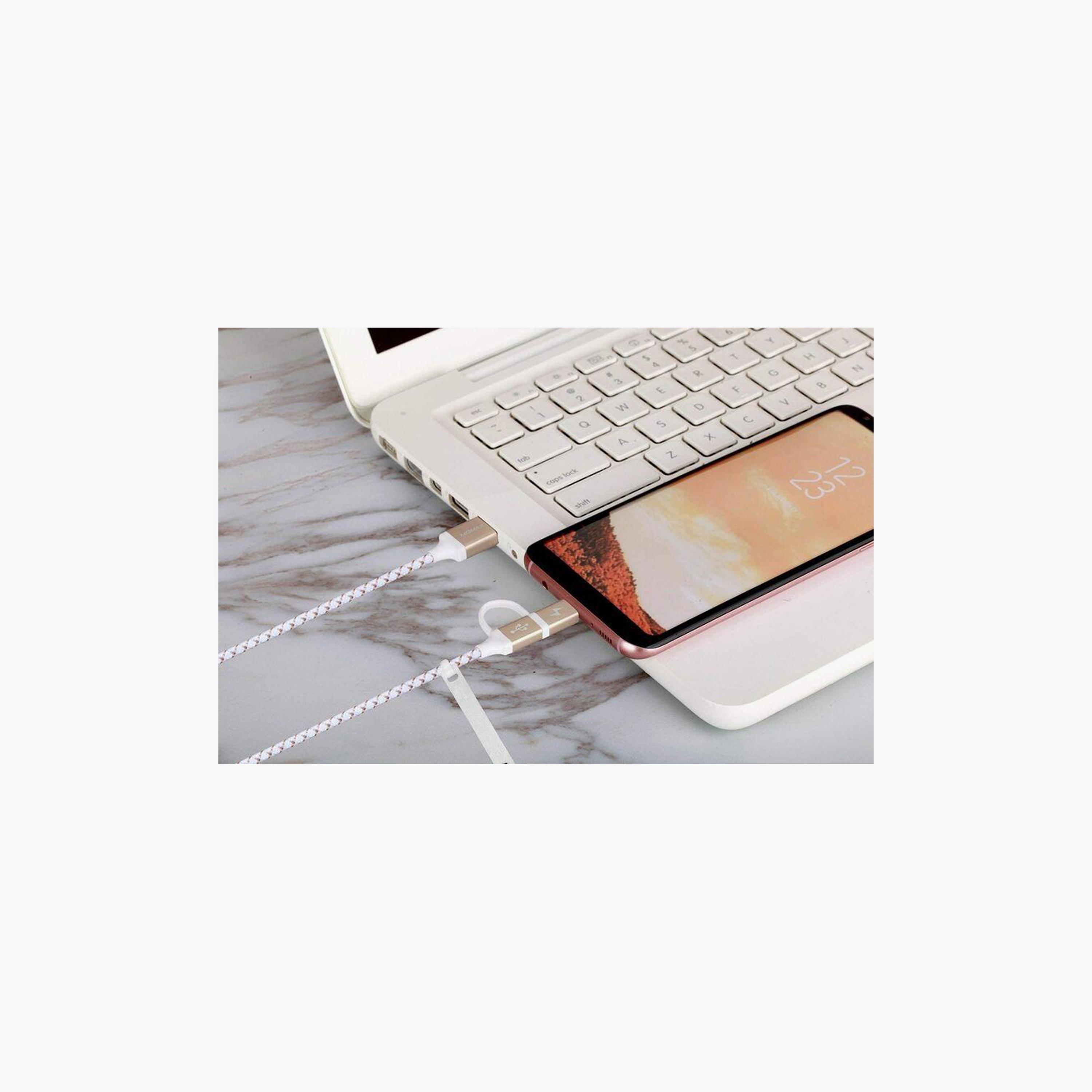 Momax ZERO 2 in 1 Cable Type-C and Micro 1m - Gold | DTC11L-electronics-portabledevices-image-5