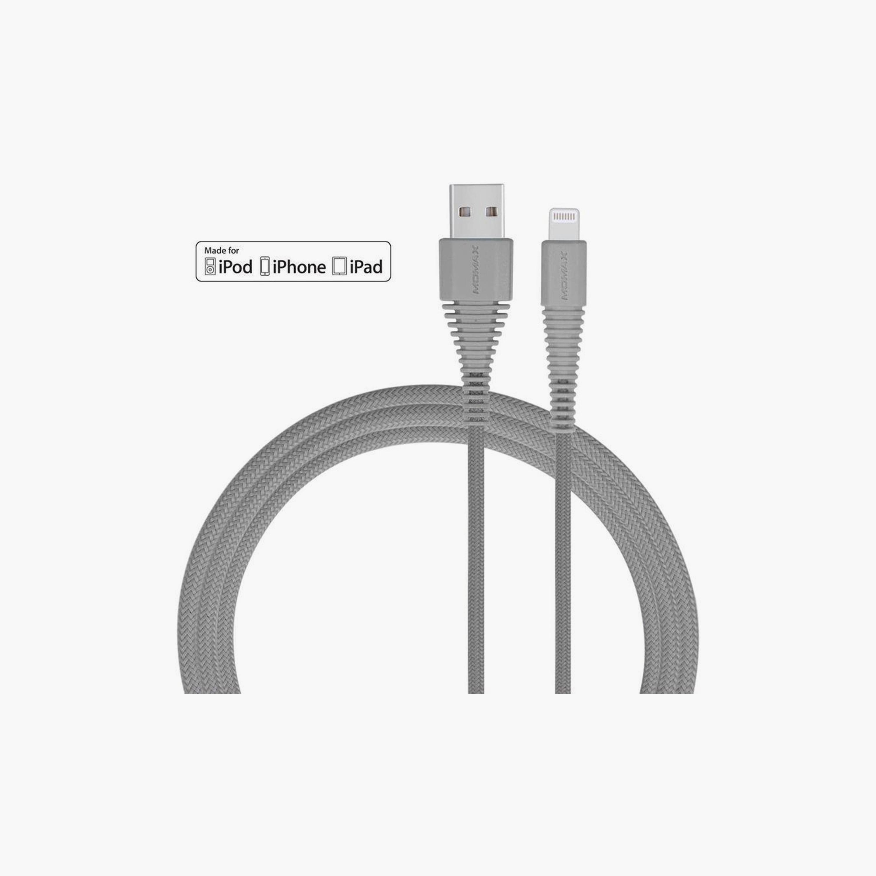 Momax Tough link iPhone USB Cable 1.2m - Grey | DL8A-electronics-portabledevices-image-2