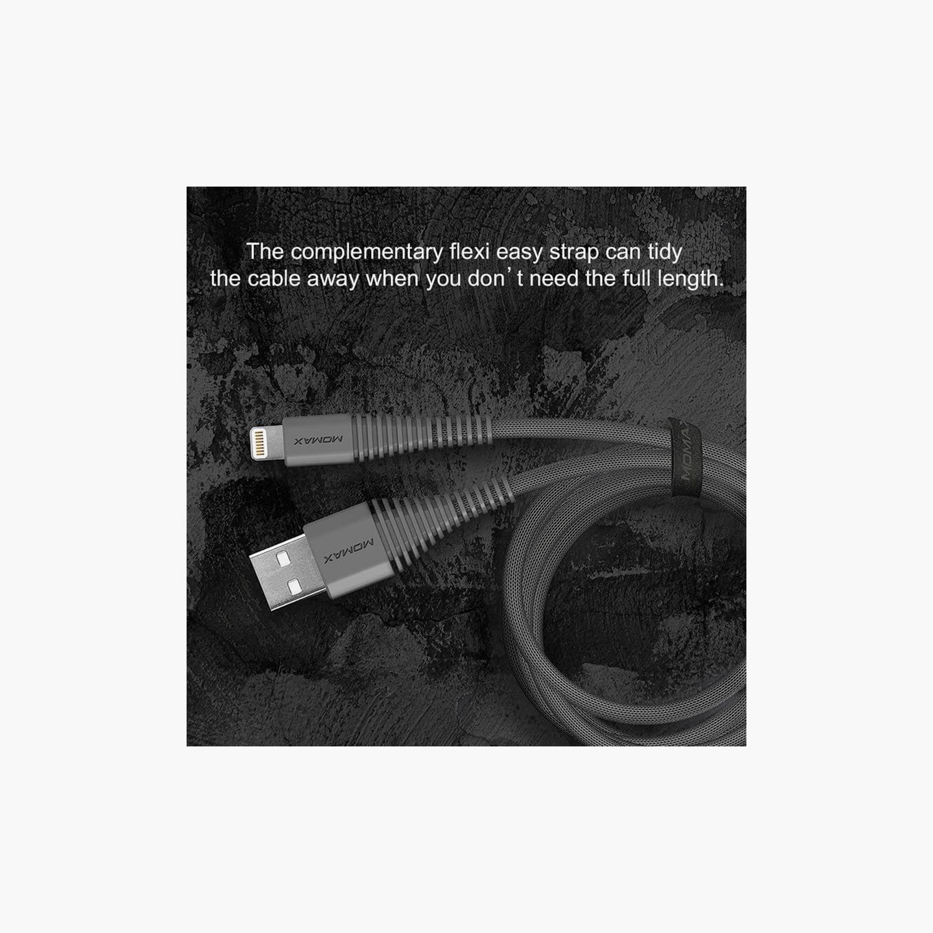 Momax Tough link iPhone USB Cable 1.2m - Grey | DL8A-electronics-portabledevices-image-5