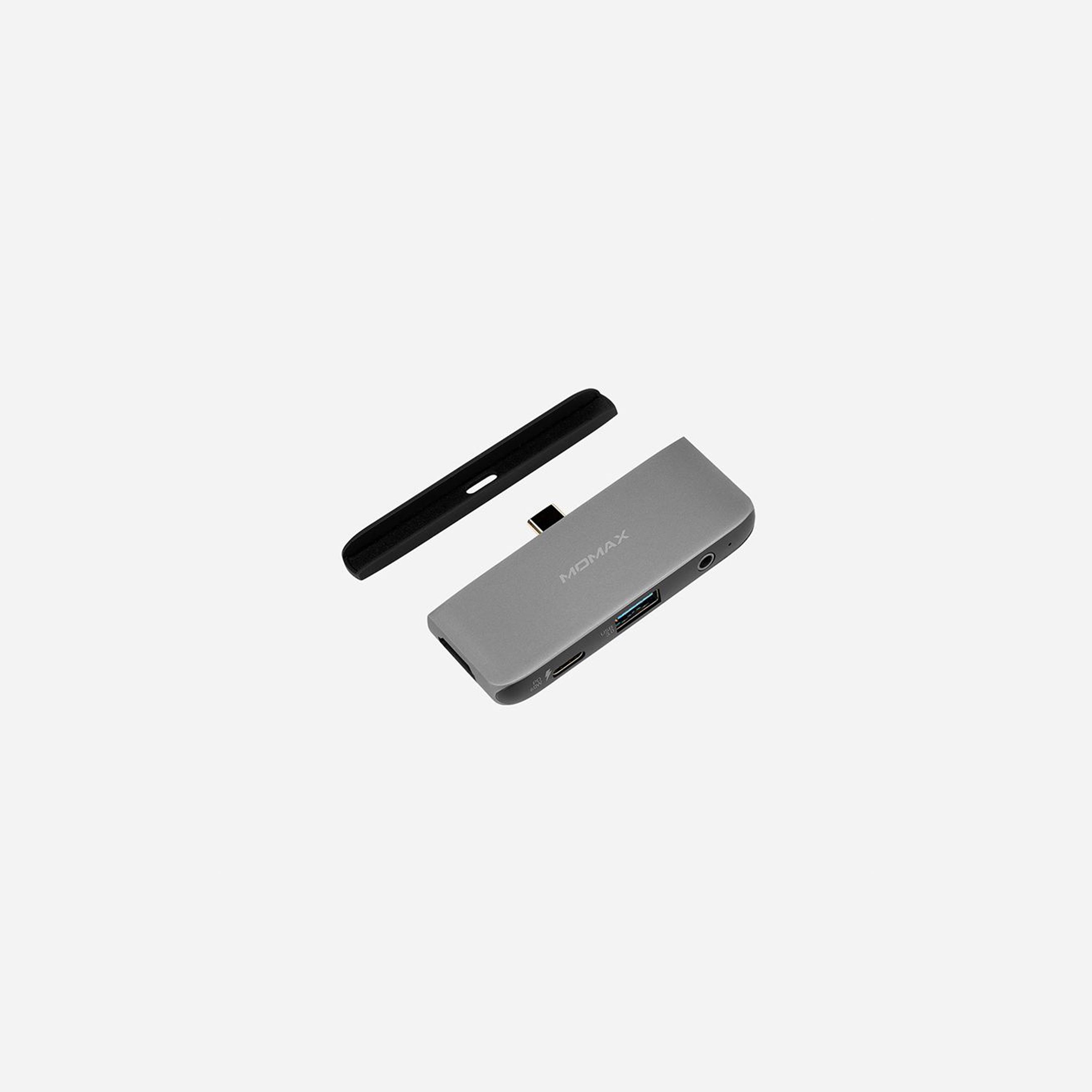 Momax One Link 4 in 1 Type-C Hub (PD, HDMI, USB, AUX Port) - Dark Grey | DH11E-electronics-portabledevices-image-2