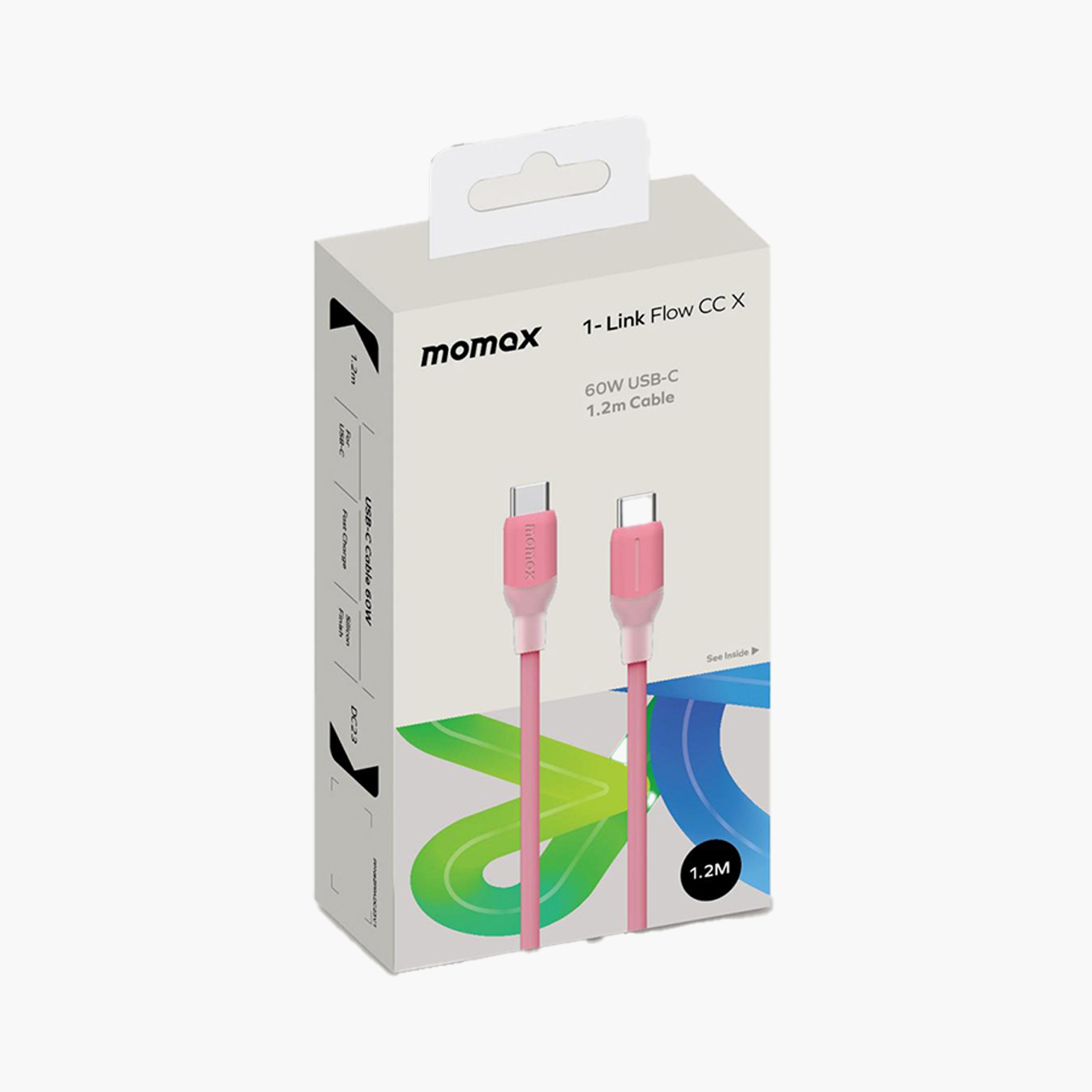 Momax 1-Link Flow CC X USB-C to USB-C Cable 1.2m 60W - Pink | DC23P-electronics-portabledevices-image-3