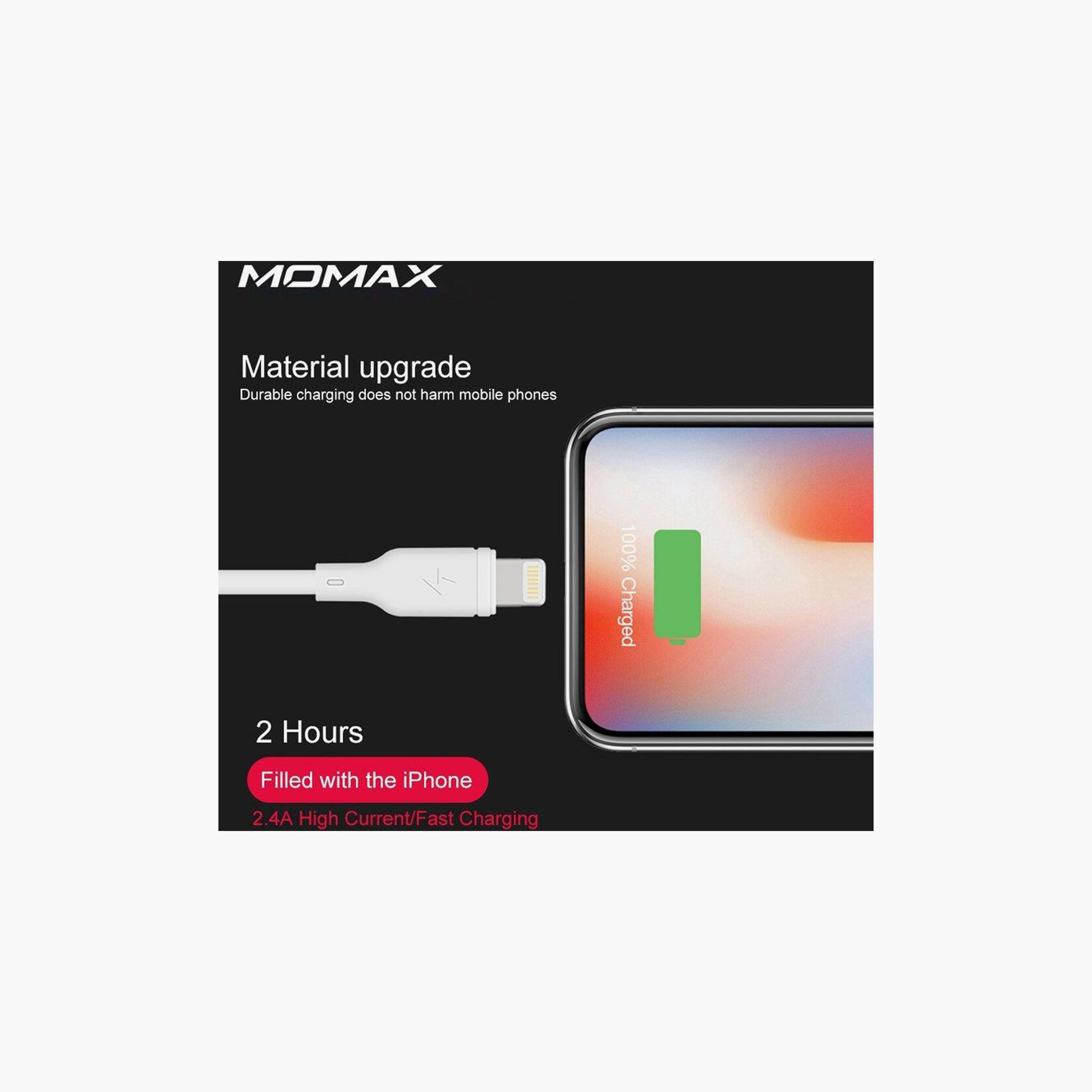 Momax ZERO Cable iPhone to USB 1m - White | DL16W-electronics-portabledevices-image-3
