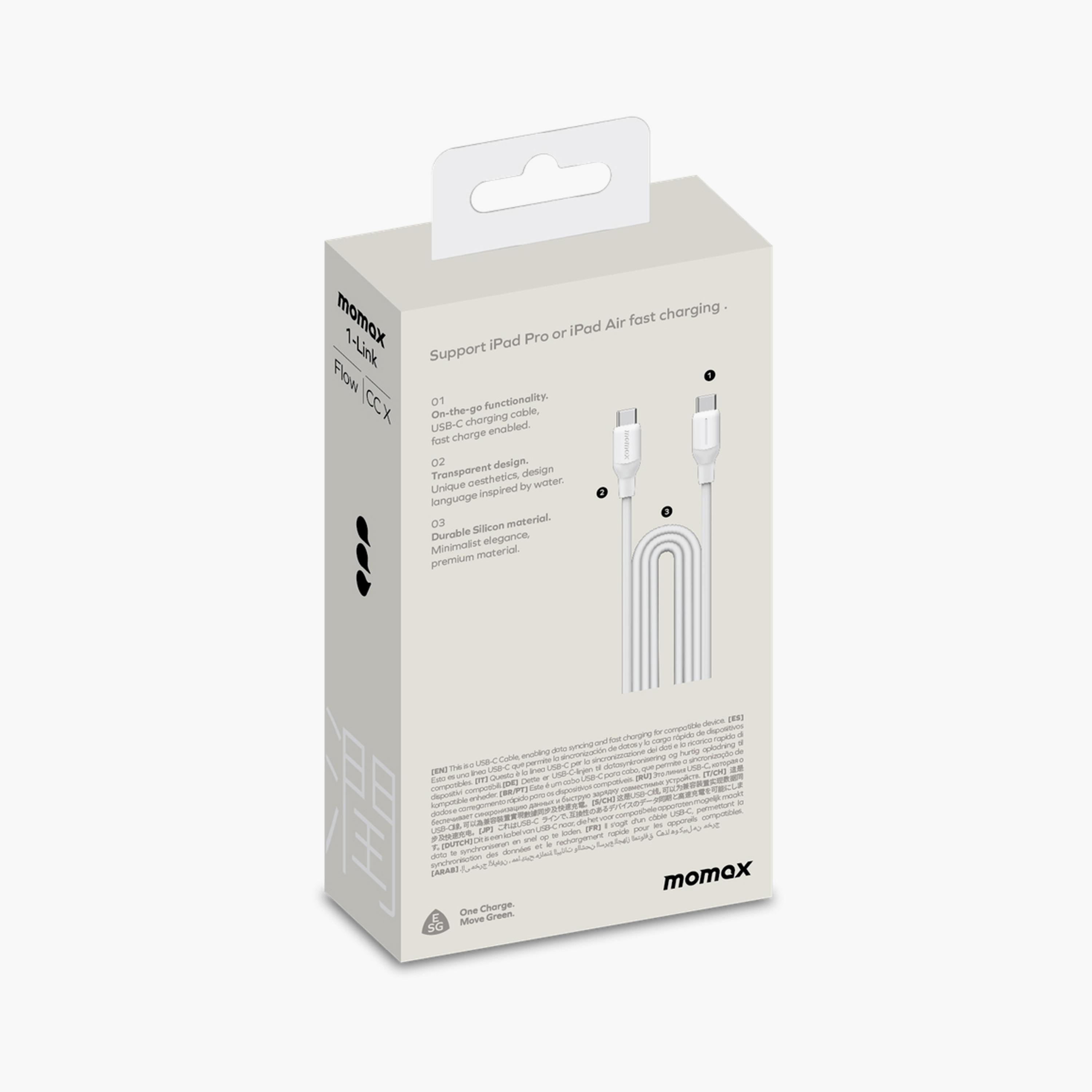 Momax 1-Link Flow CC X USB-C to USB-C Cable 1.2m 60W - White | DC23W-electronics-portabledevices-image-5