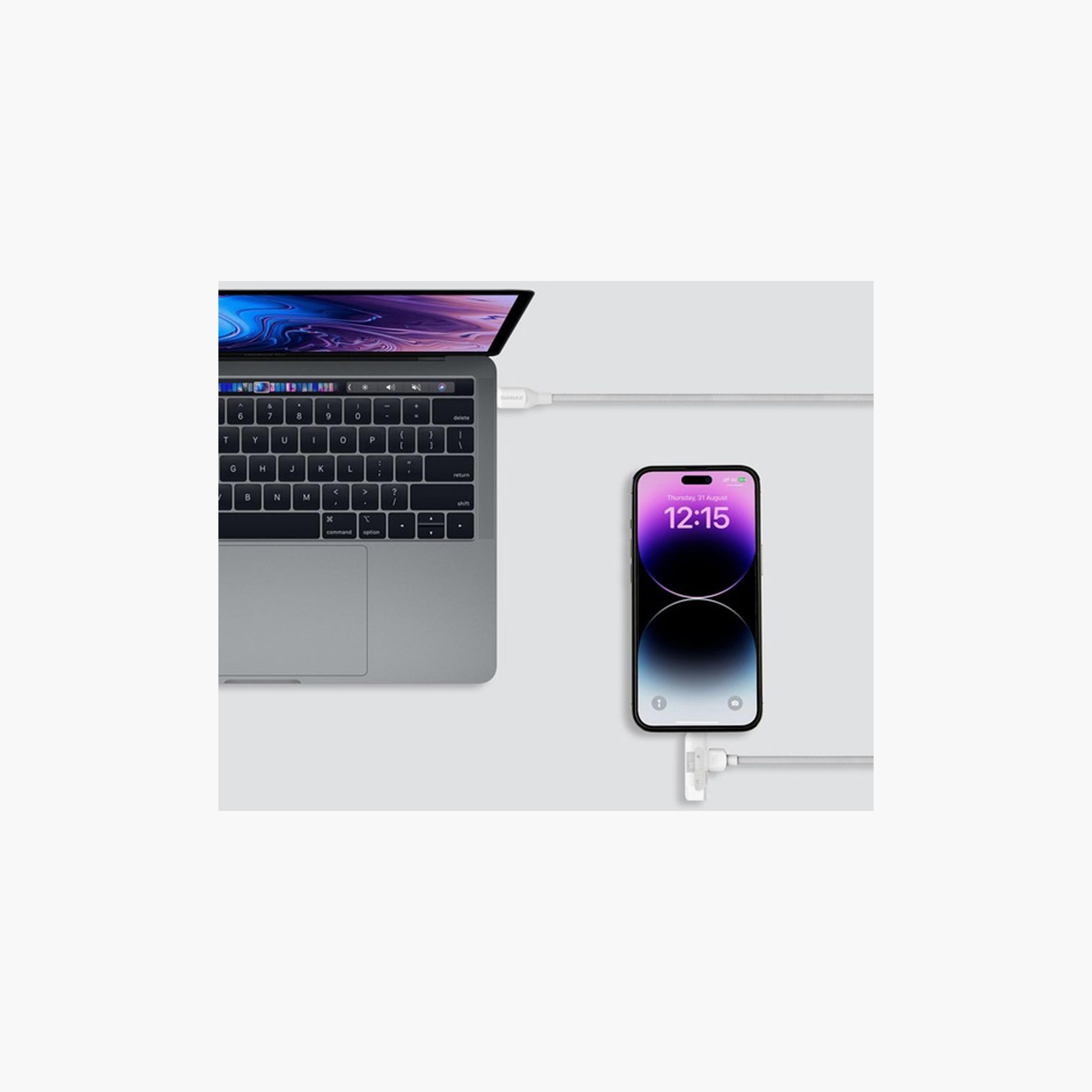 Momax 1-Link Flow Duo 2in1 USB-C To USB-C and Lightning Braided Cable 1.5m - White | DL56W-electronics-portabledevices-image-3