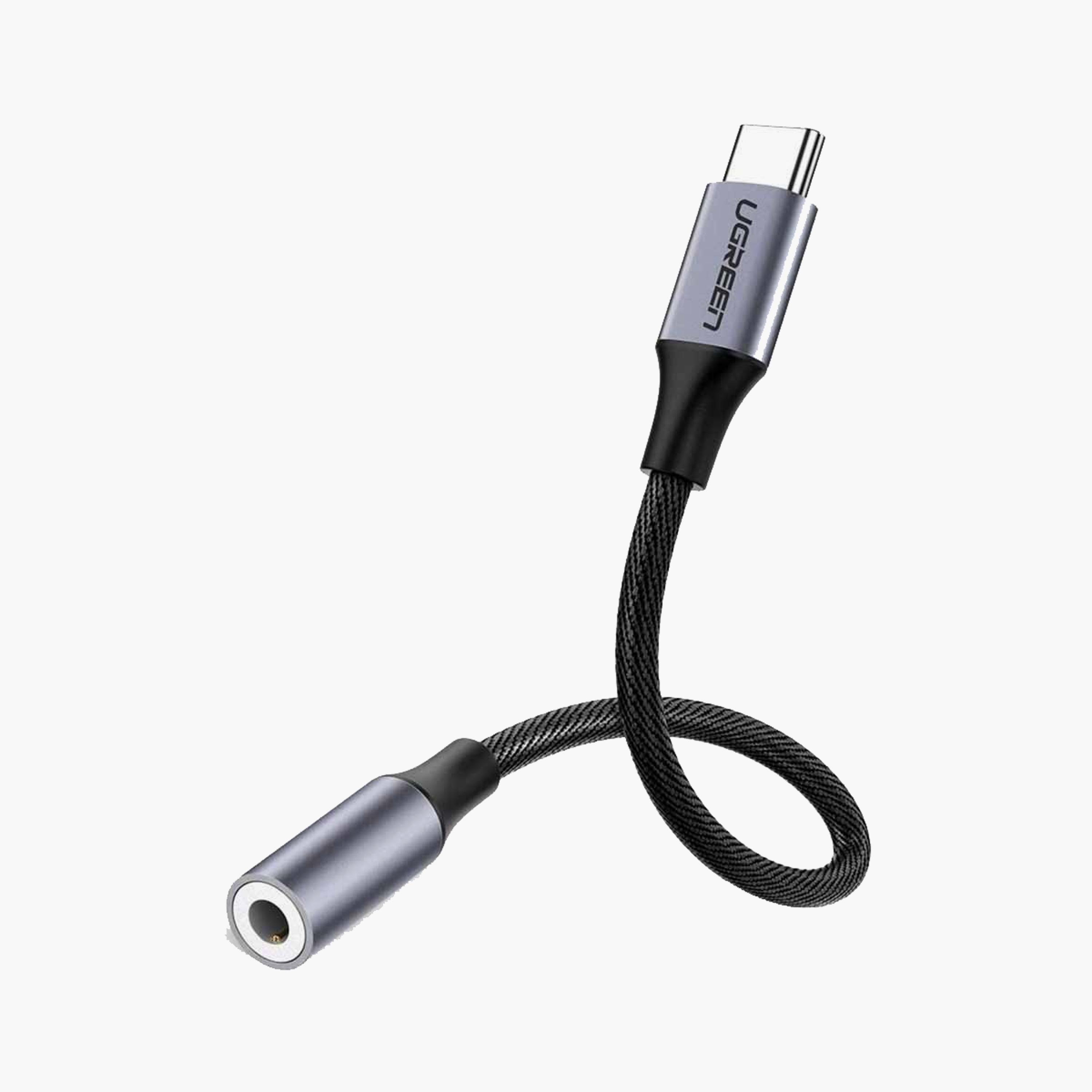 UGREEN Audio Cable USB-C To AUX 3.5mm Aluminum Shell 10cm - Black | 30632-electronics-portabledevices-image-1