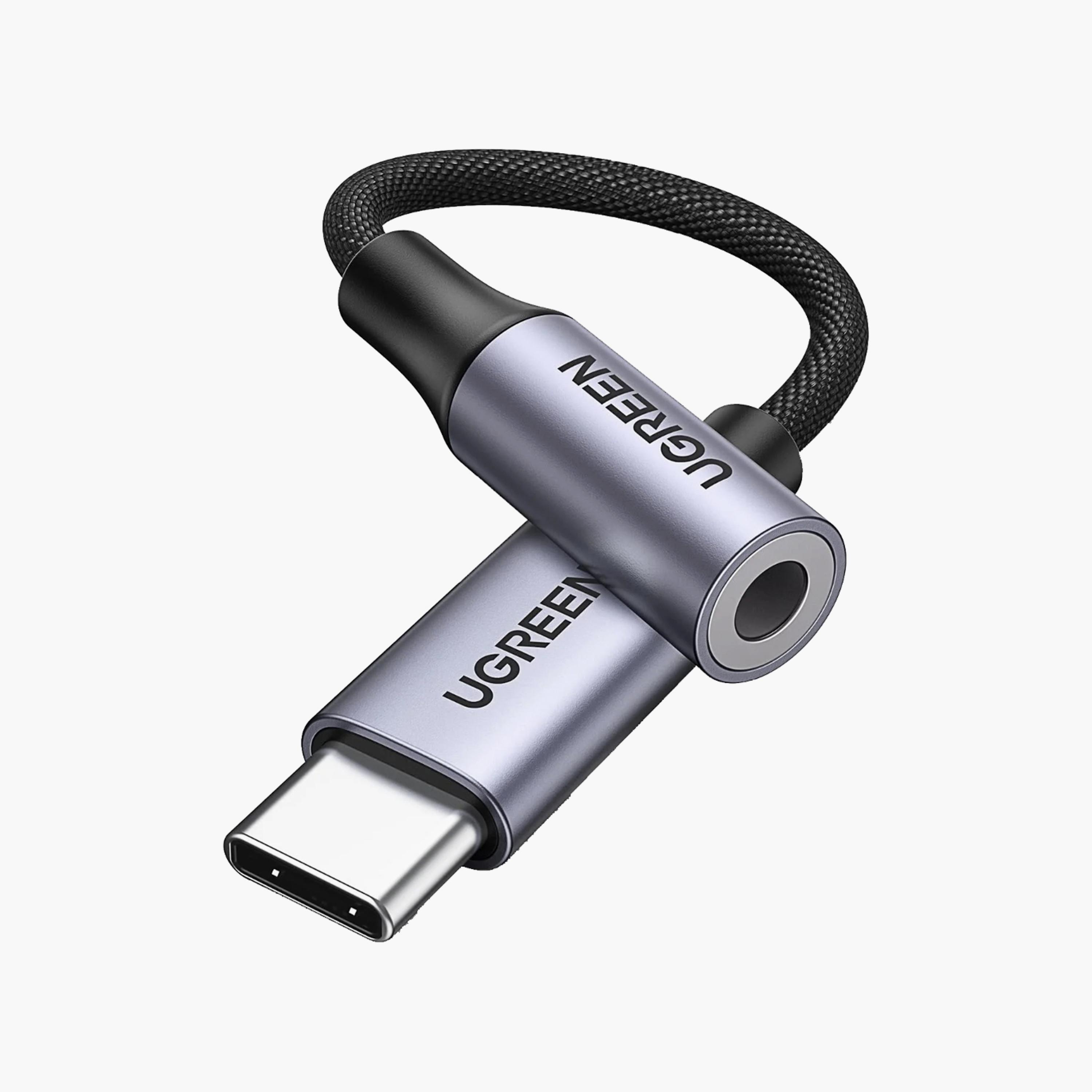 UGREEN Audio Cable USB-C To AUX 3.5mm Aluminum Shell 10cm - Black | 30632-electronics-portabledevices-image-2