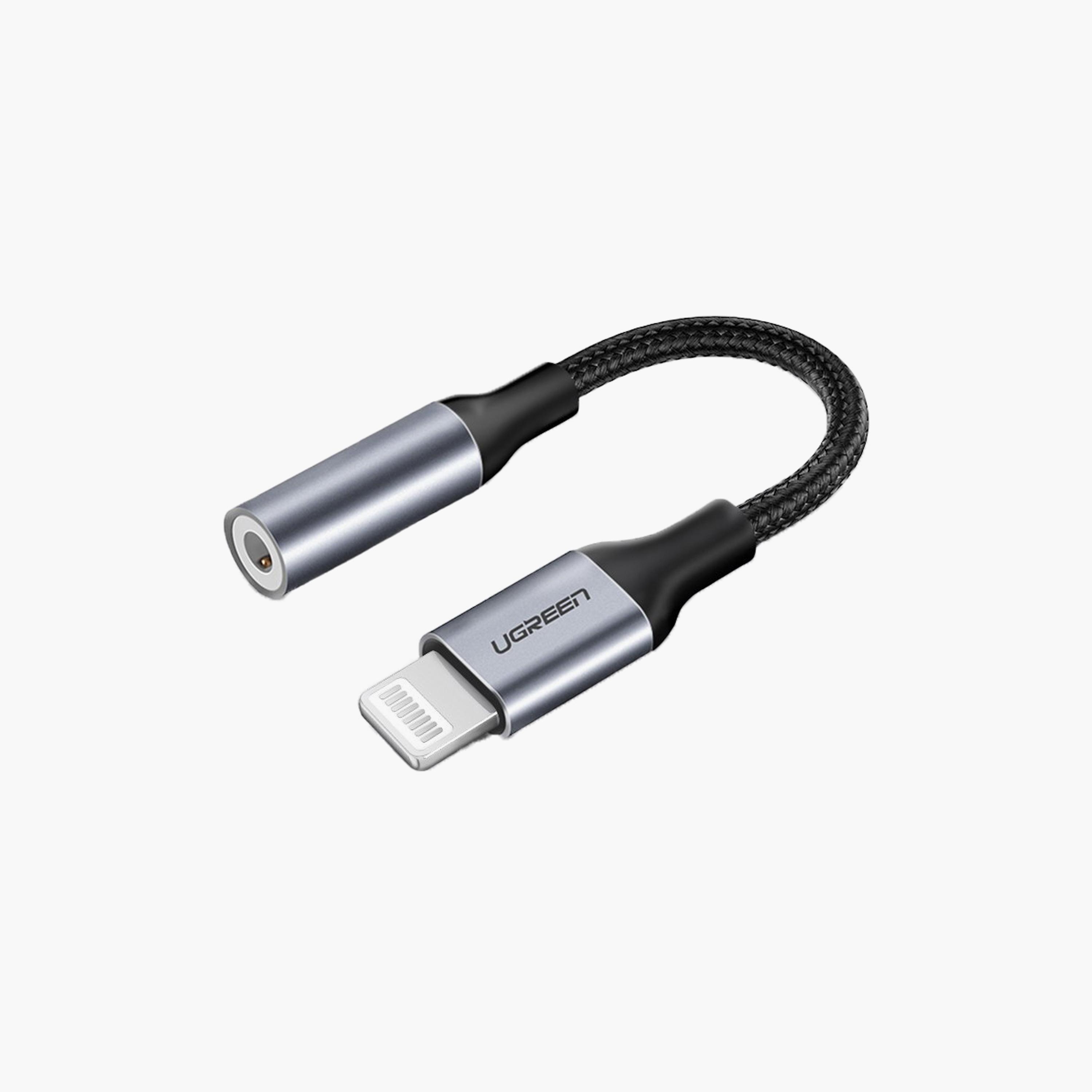 UGREEN Lightning Connector Jack 3.0 Cable Aluminum Shell Braided 10cm - Black | 30756-electronics-portabledevices-image-1