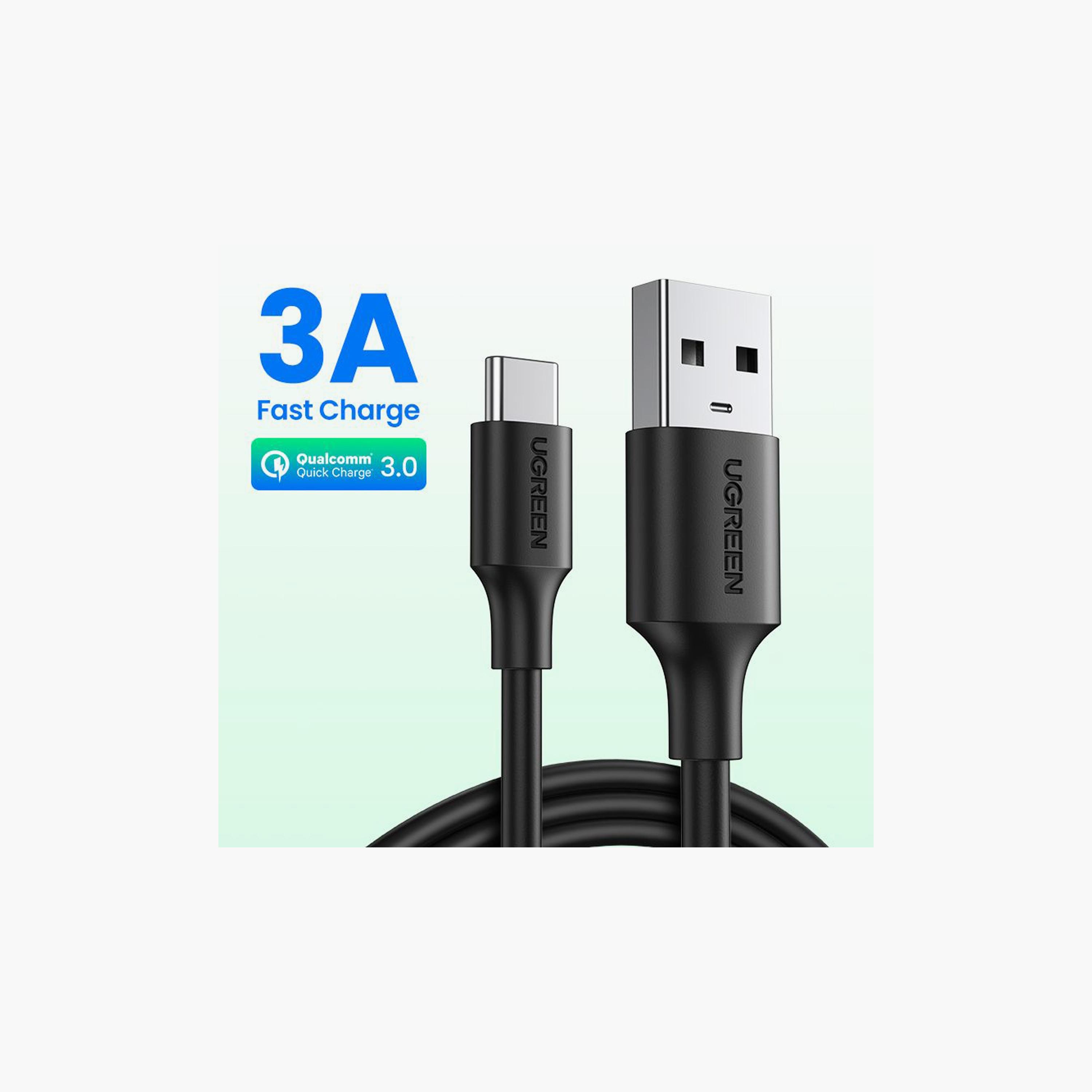 UGREEN Charging and Sync Data Cable USB to USB-C 1m - Black | 60116-electronics-portabledevices-image-2