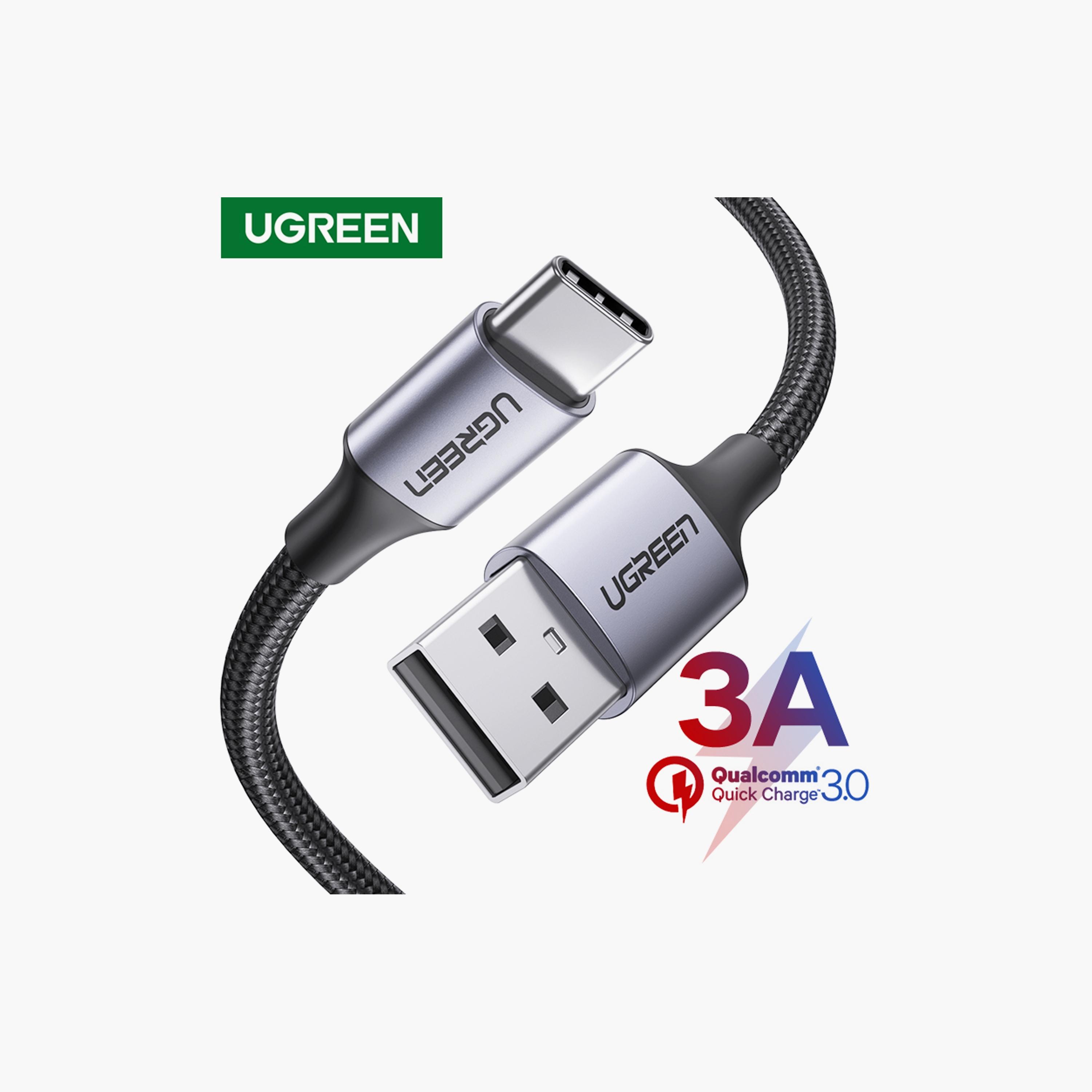 UGREEN USB-A 2.0 to USB-C Cable Nickel Plating Aluminum Braid 2m - Black | 60128-electronics-portabledevices-image-2
