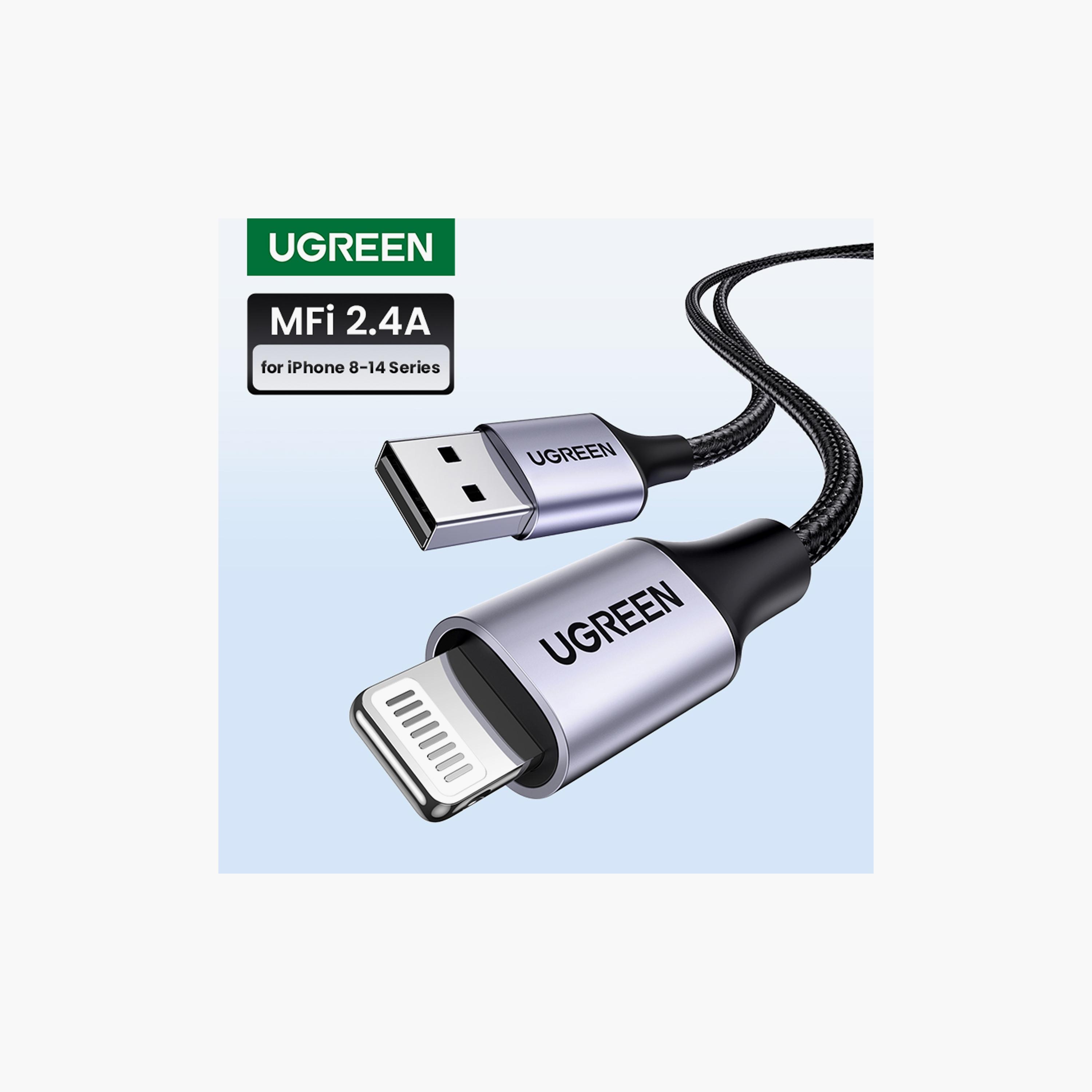 UGREEN Lightning to USB Cable Alu Case with Braided 2m - Black | 60158-electronics-portabledevices-image-2