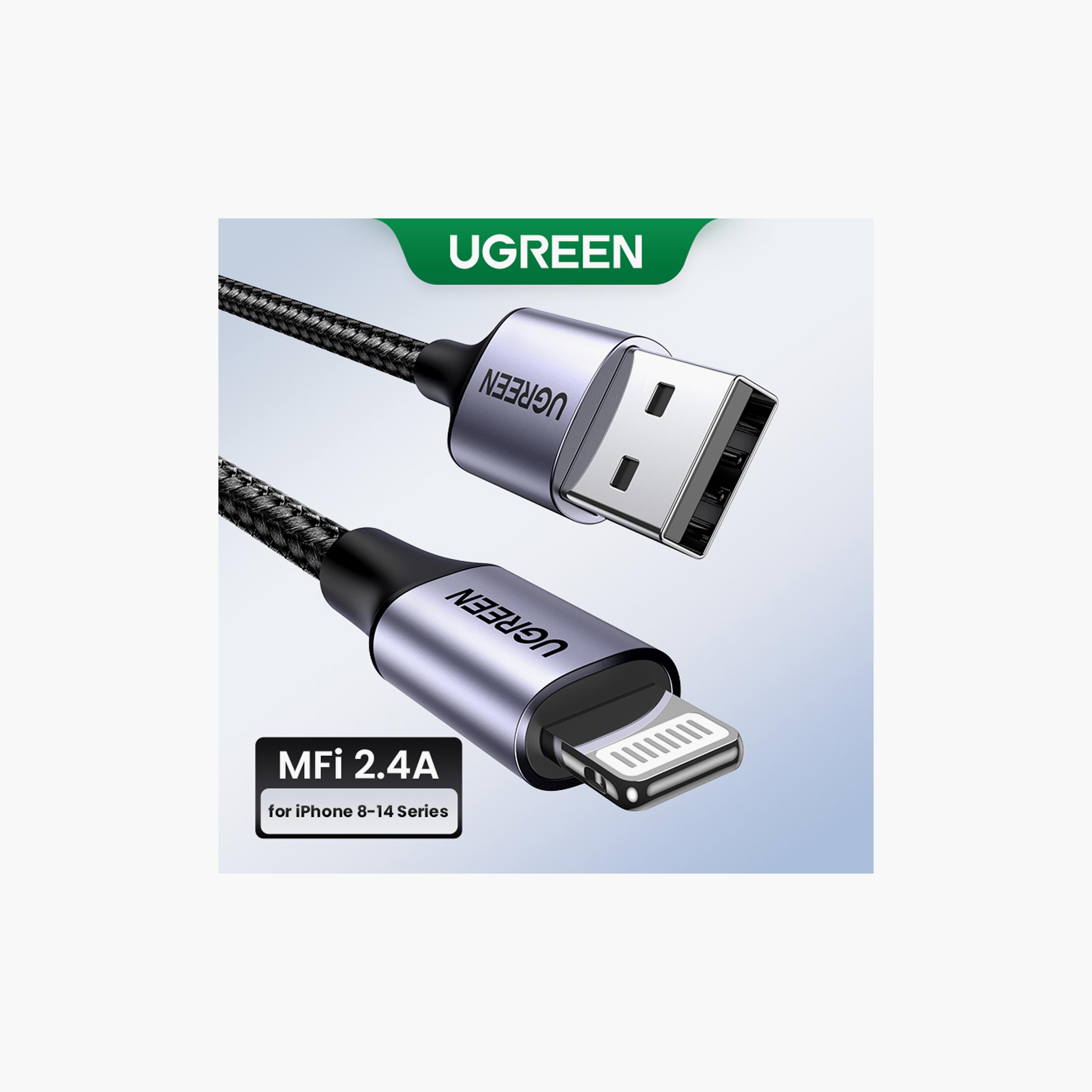 UGREEN Lightning to USB Cable Alu Case with Braided 2m - Black | 60158-electronics-portabledevices-image-3